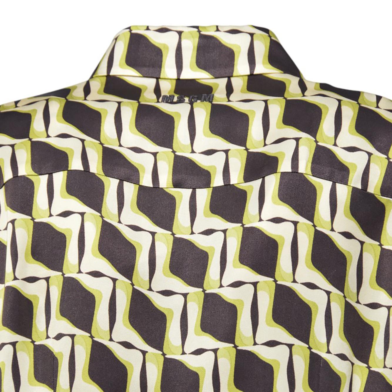 Camicia in raso viscosa stampata multicolore MSGM 