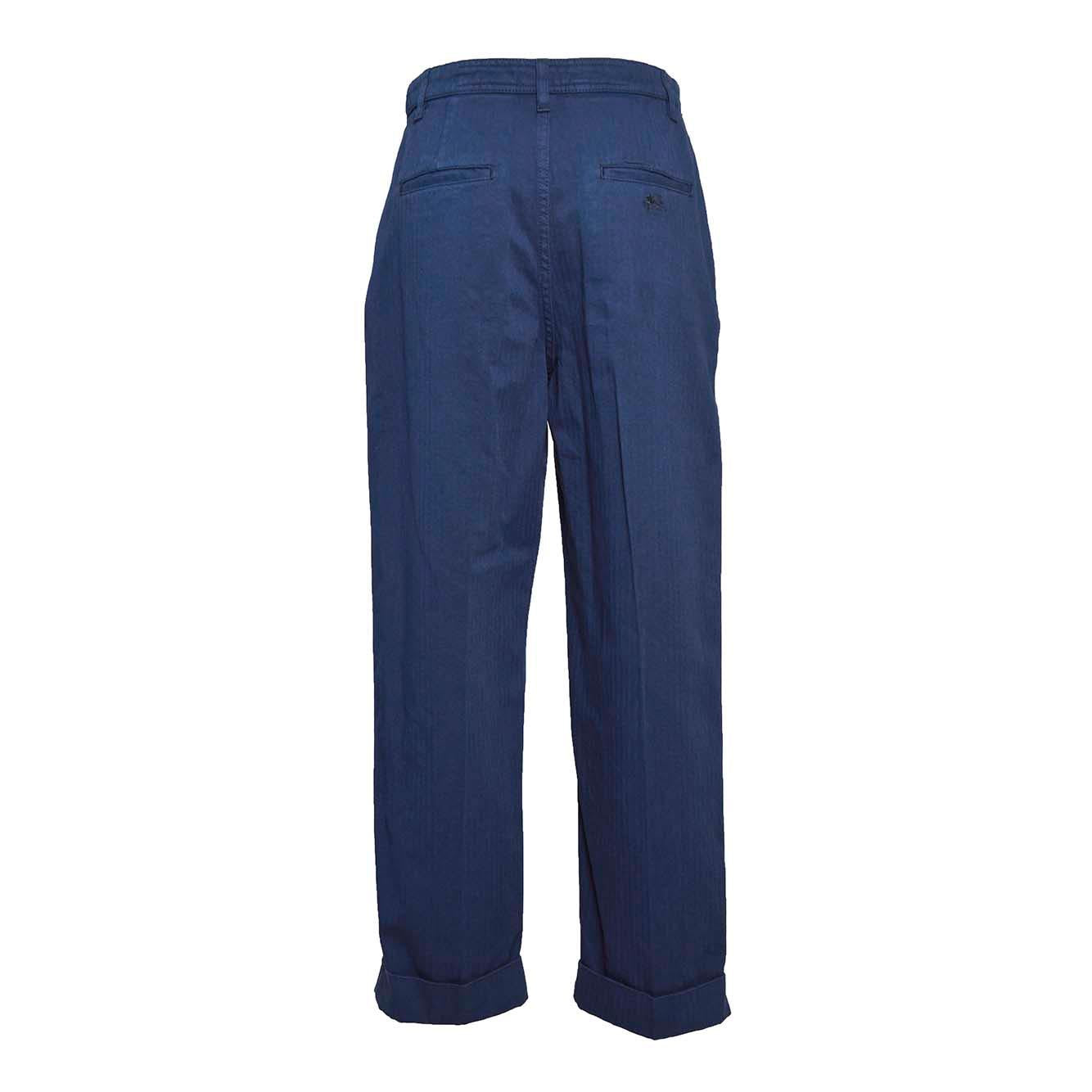 Pantalone in denim blu con motivo spinato Etro 