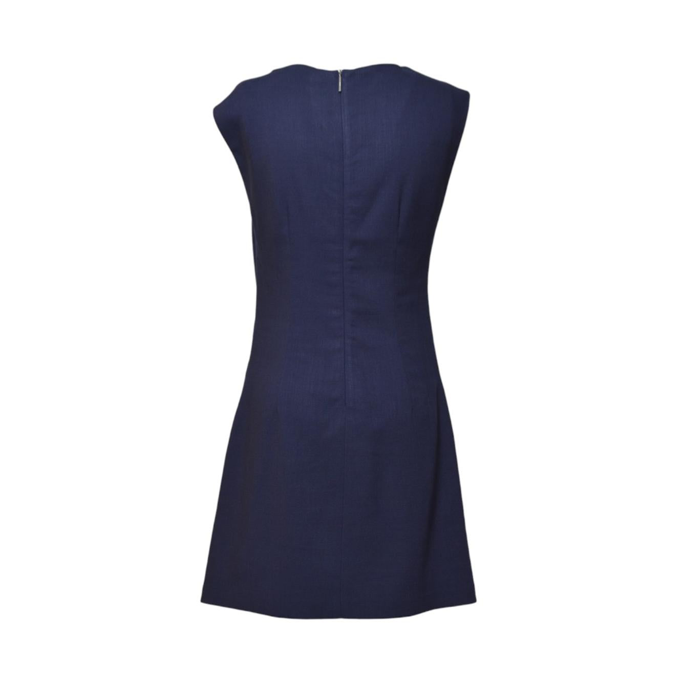 Abito corto in viscosa blu con drappeggio MSGM 