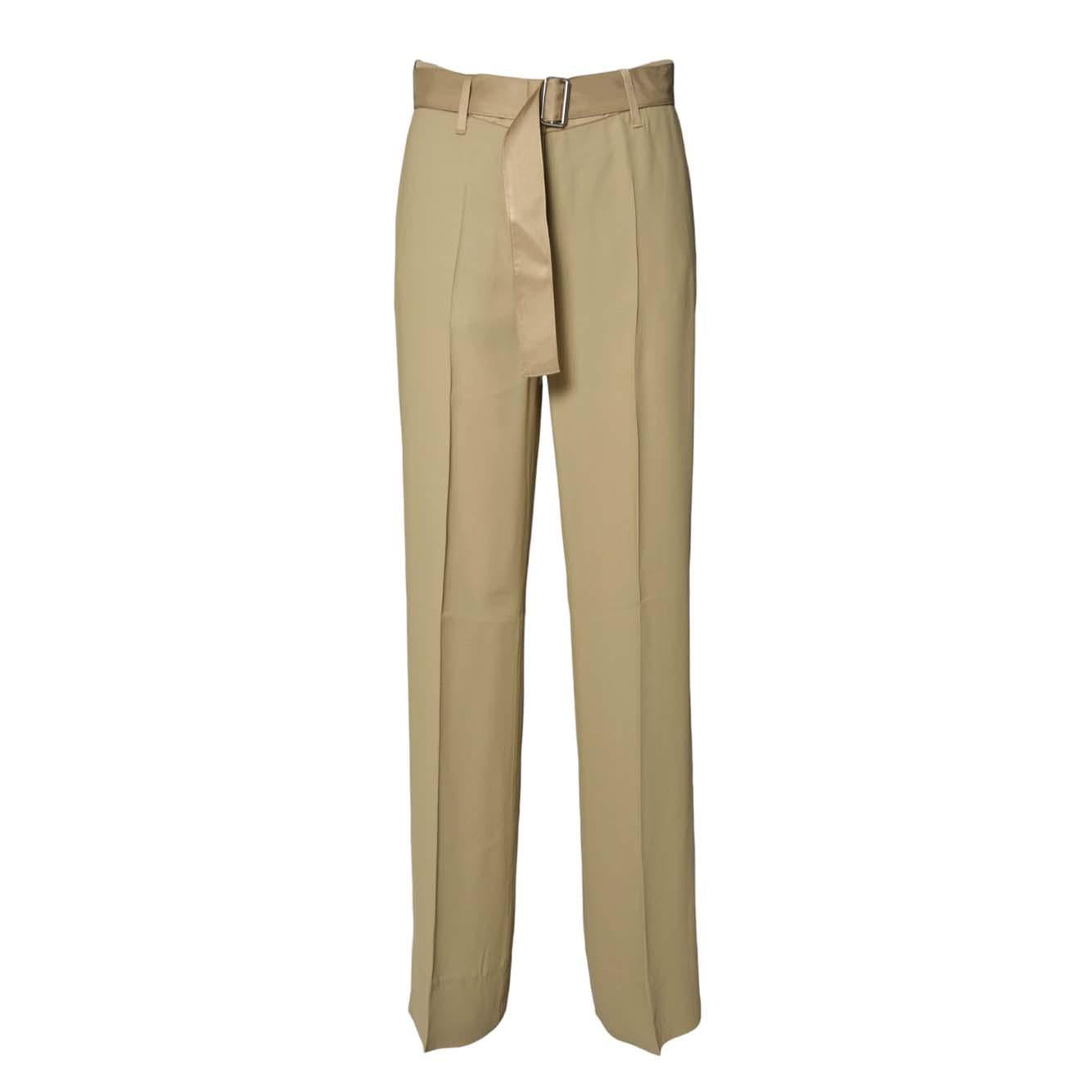 Pantalone Lara in viscosa beige con cintura Room52 