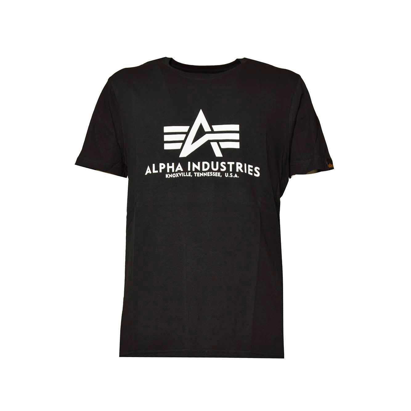 T-shirt Basic in cotone nero Alpha Industries 