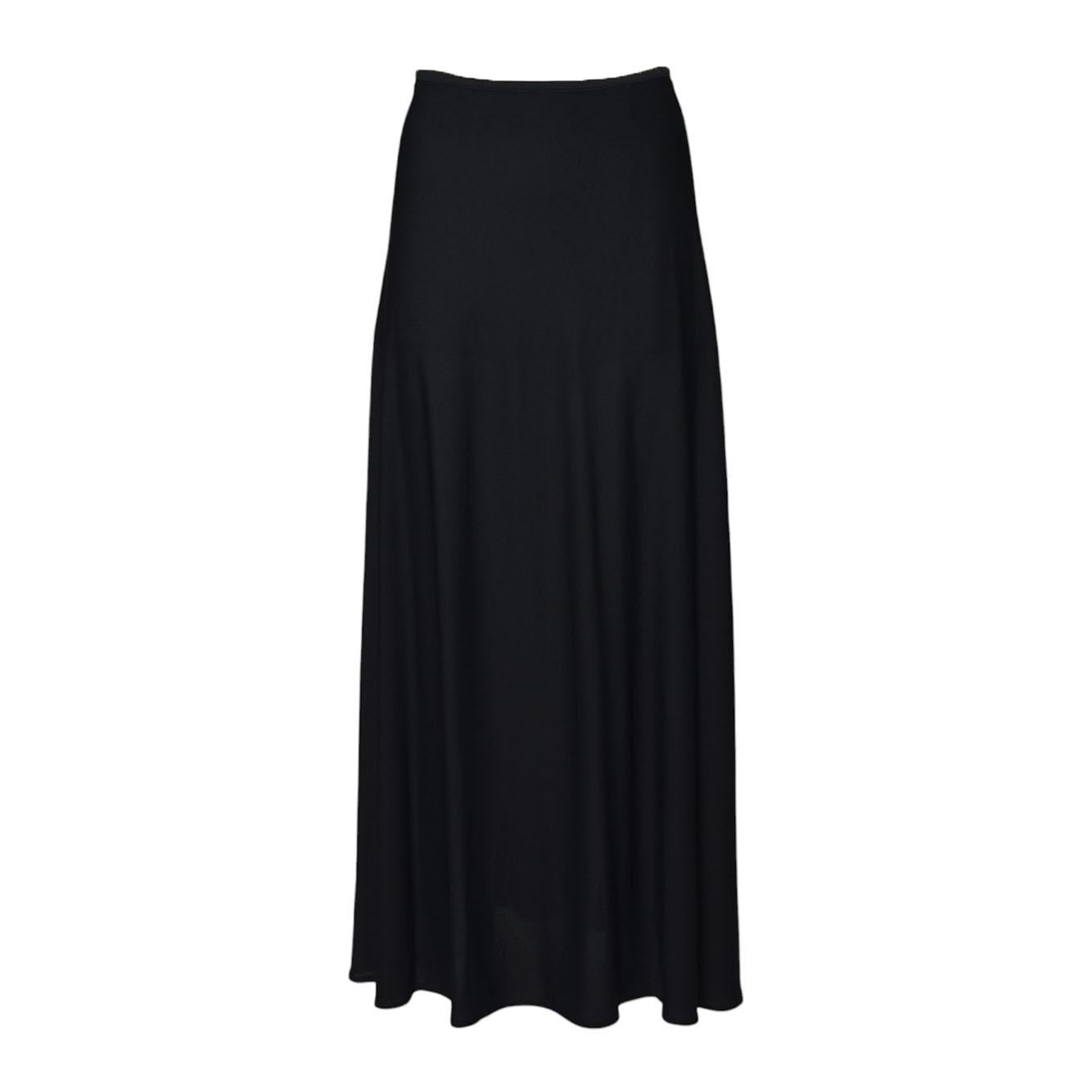 Gonna midi in crêpe di viscosa fluida nera Jil Sander 