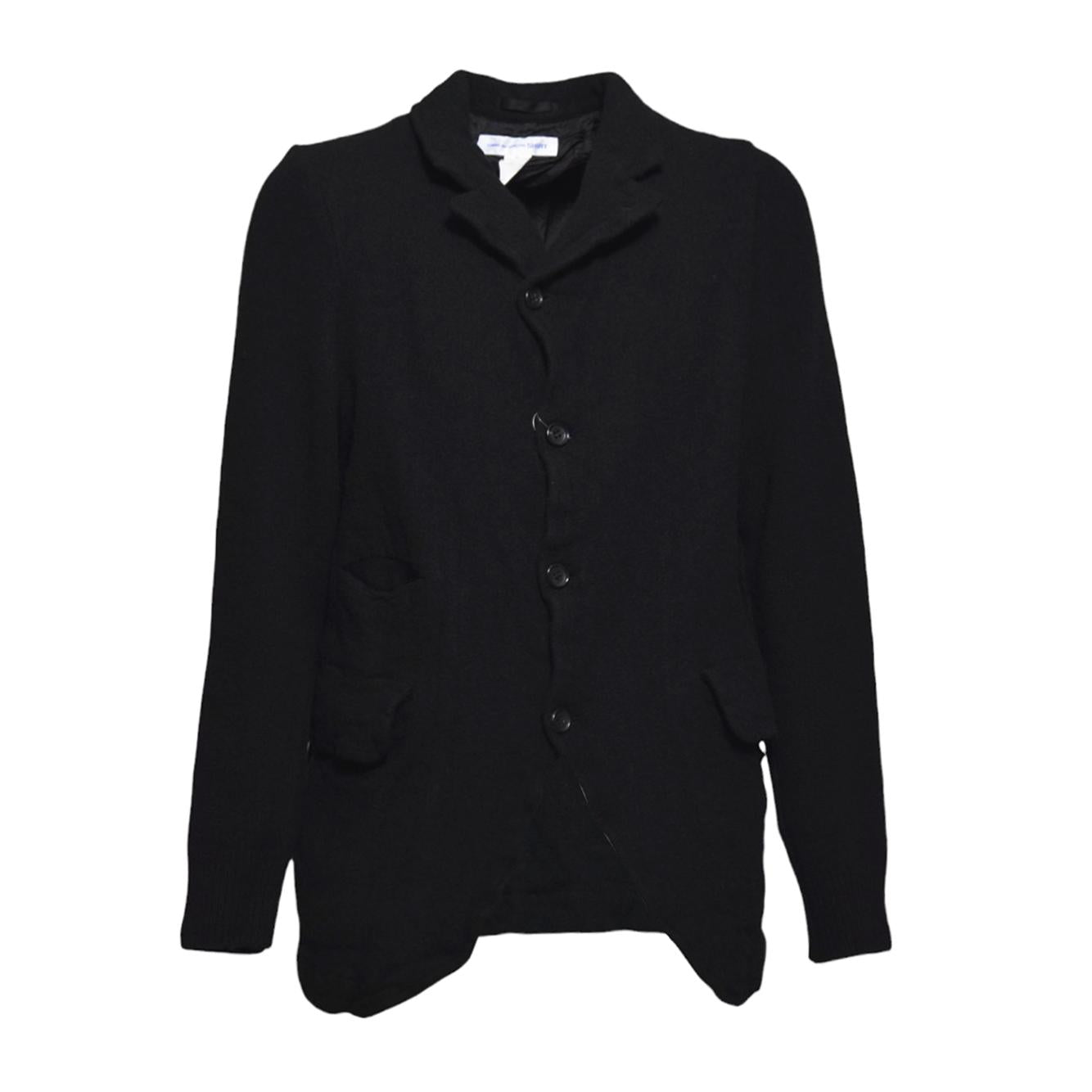 Giacca monopetto in lana nera Comme des Garçons Shirt 