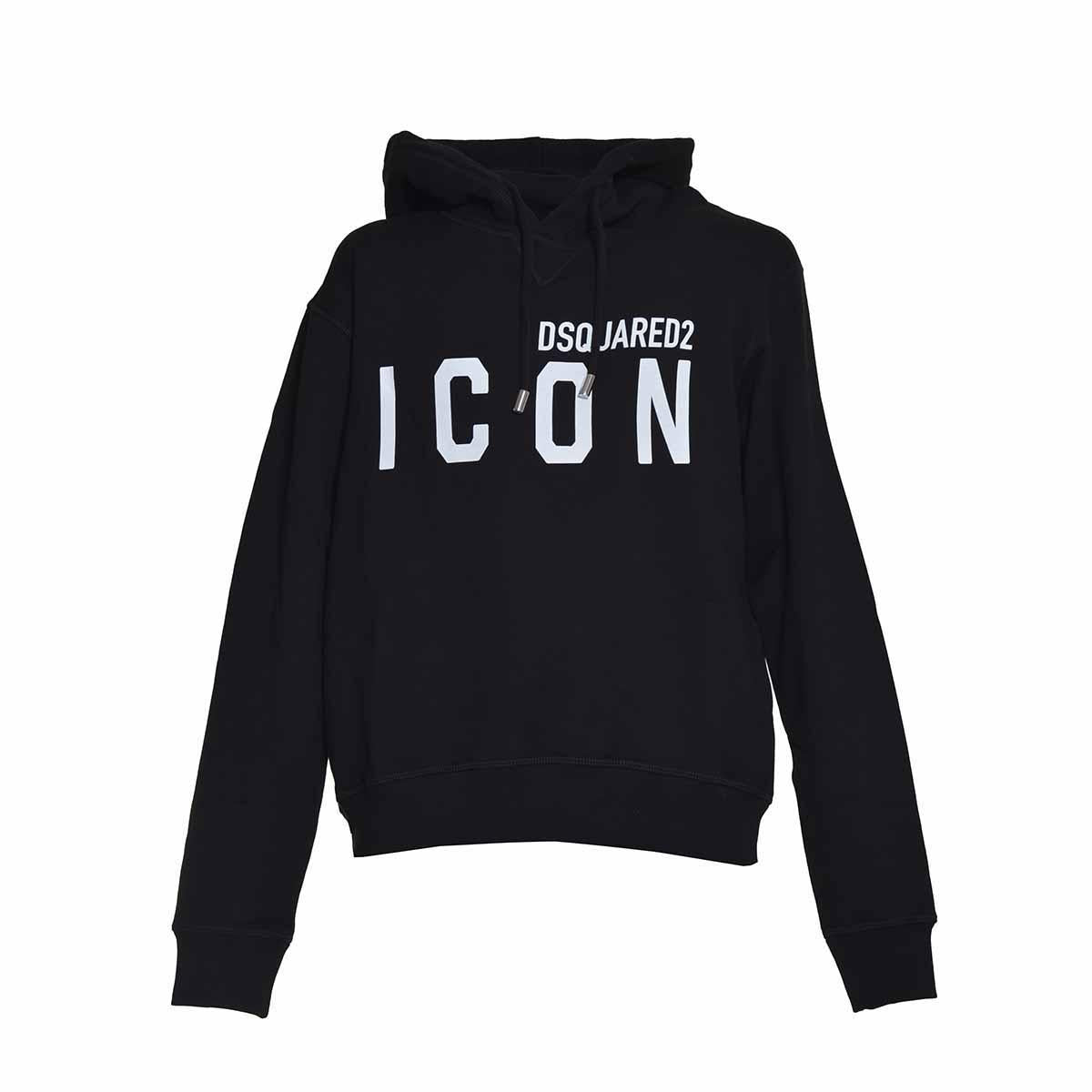 Felpa con cappuccio e stampa logo Icon Dsquared2 