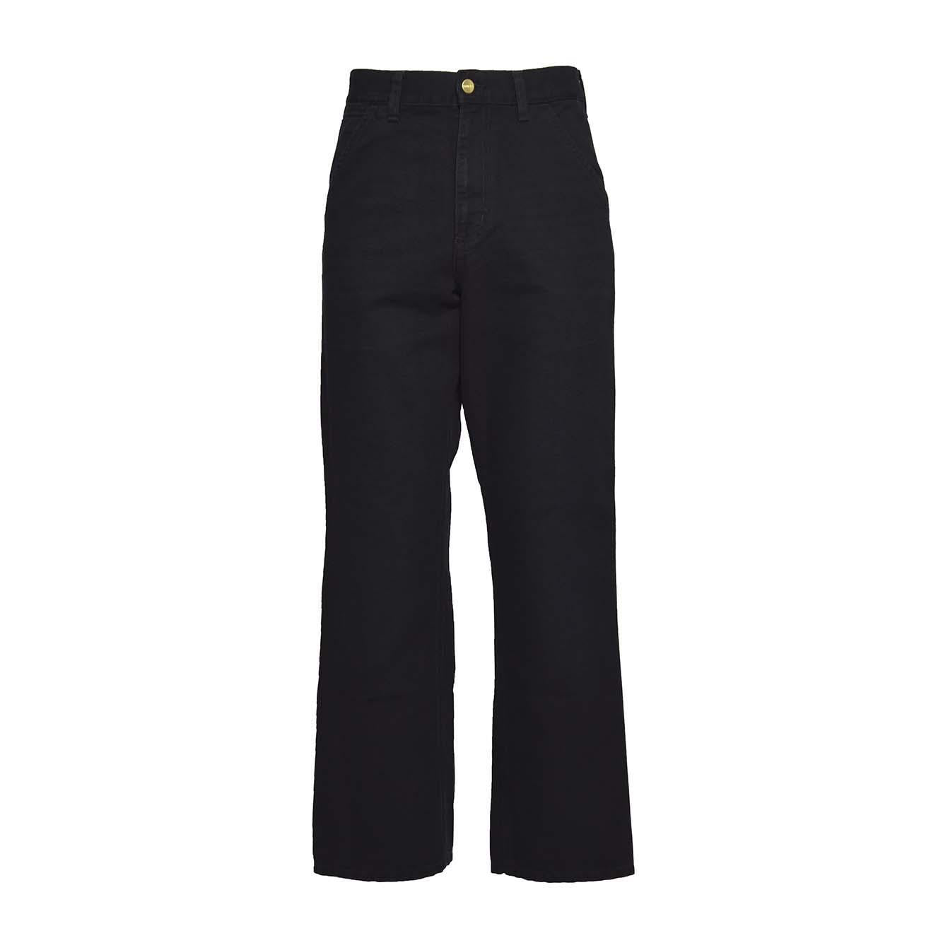 Pantalone Single Knee in cotone nero aged Carhartt Wip 