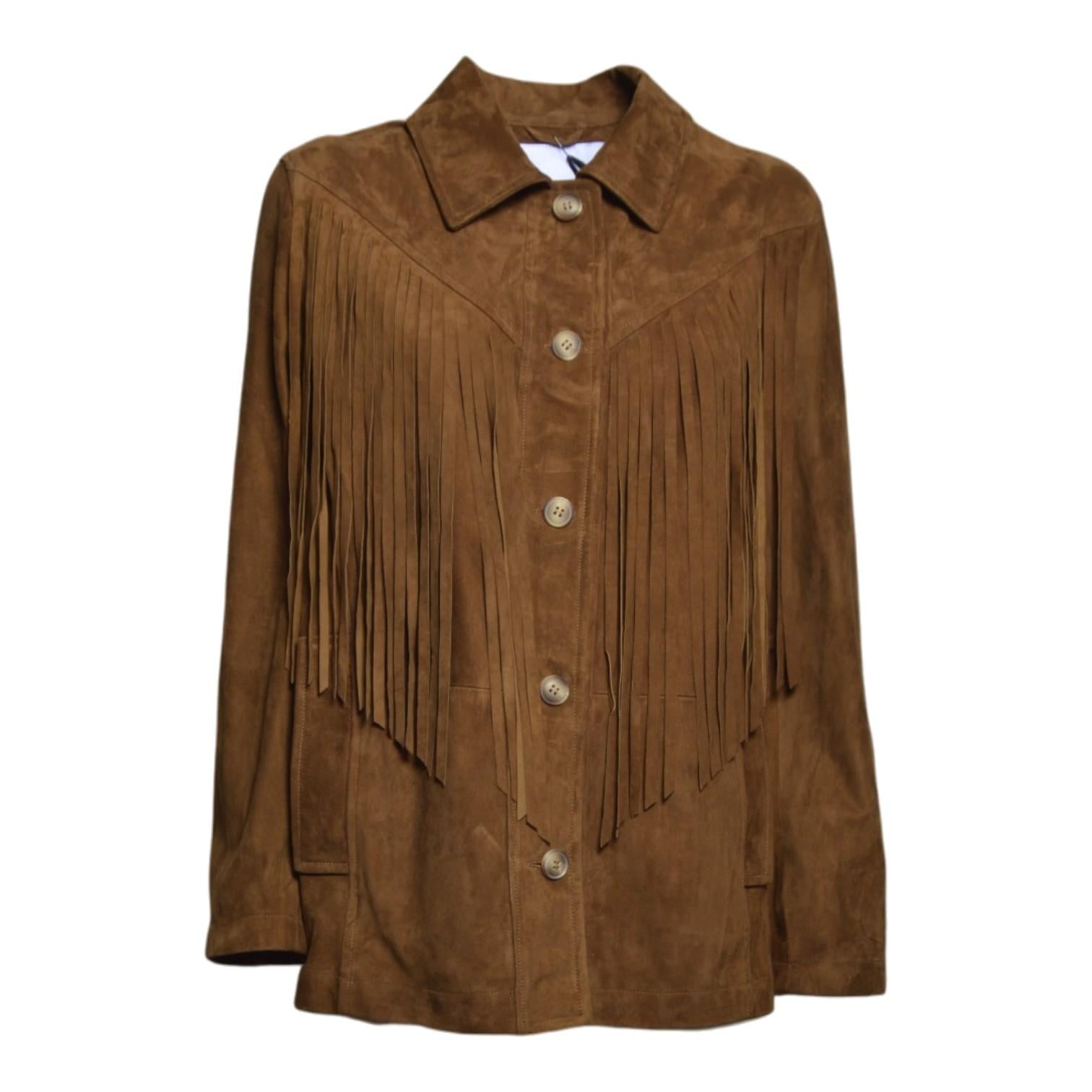 azzura camicia100% vera pelle camoscio 