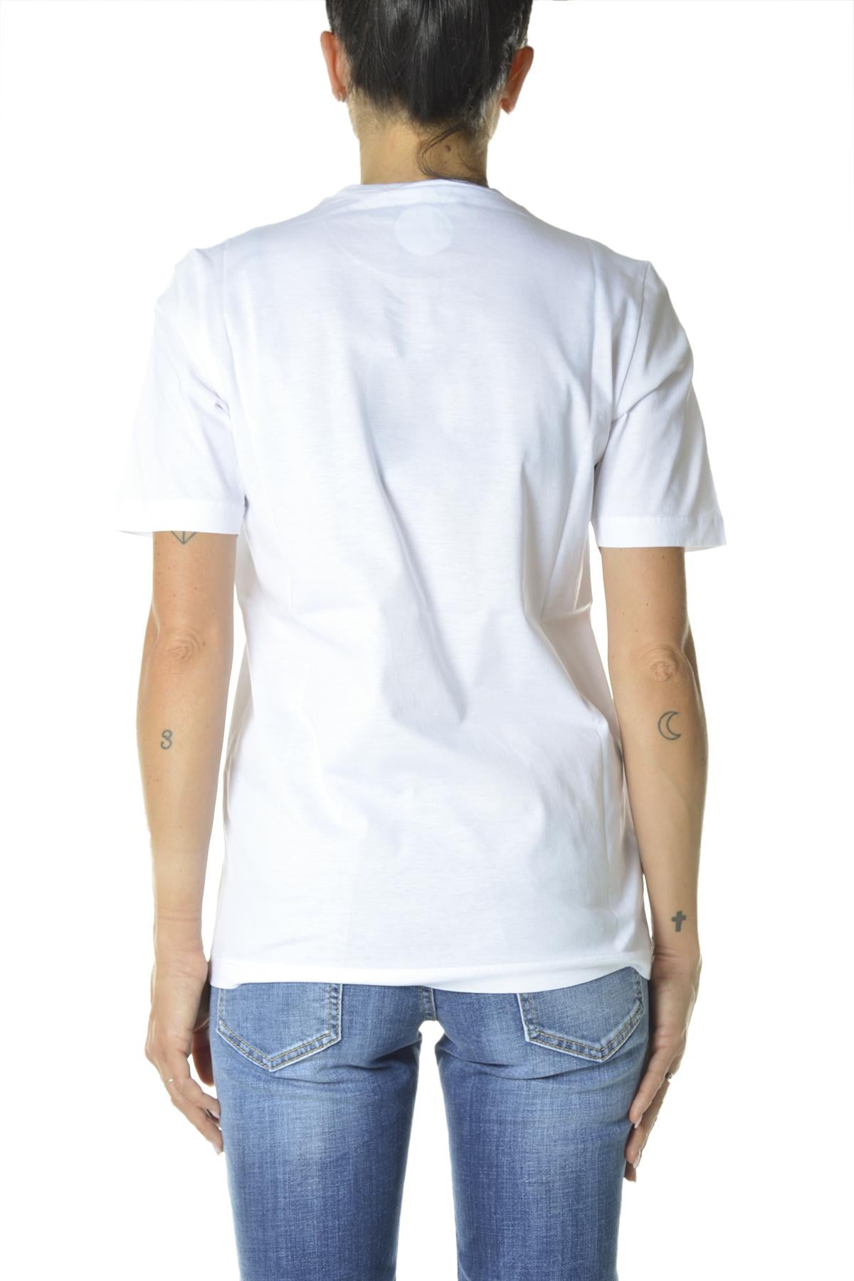 T-shirt Icon in cotone bianco mini logo Dsquared2 