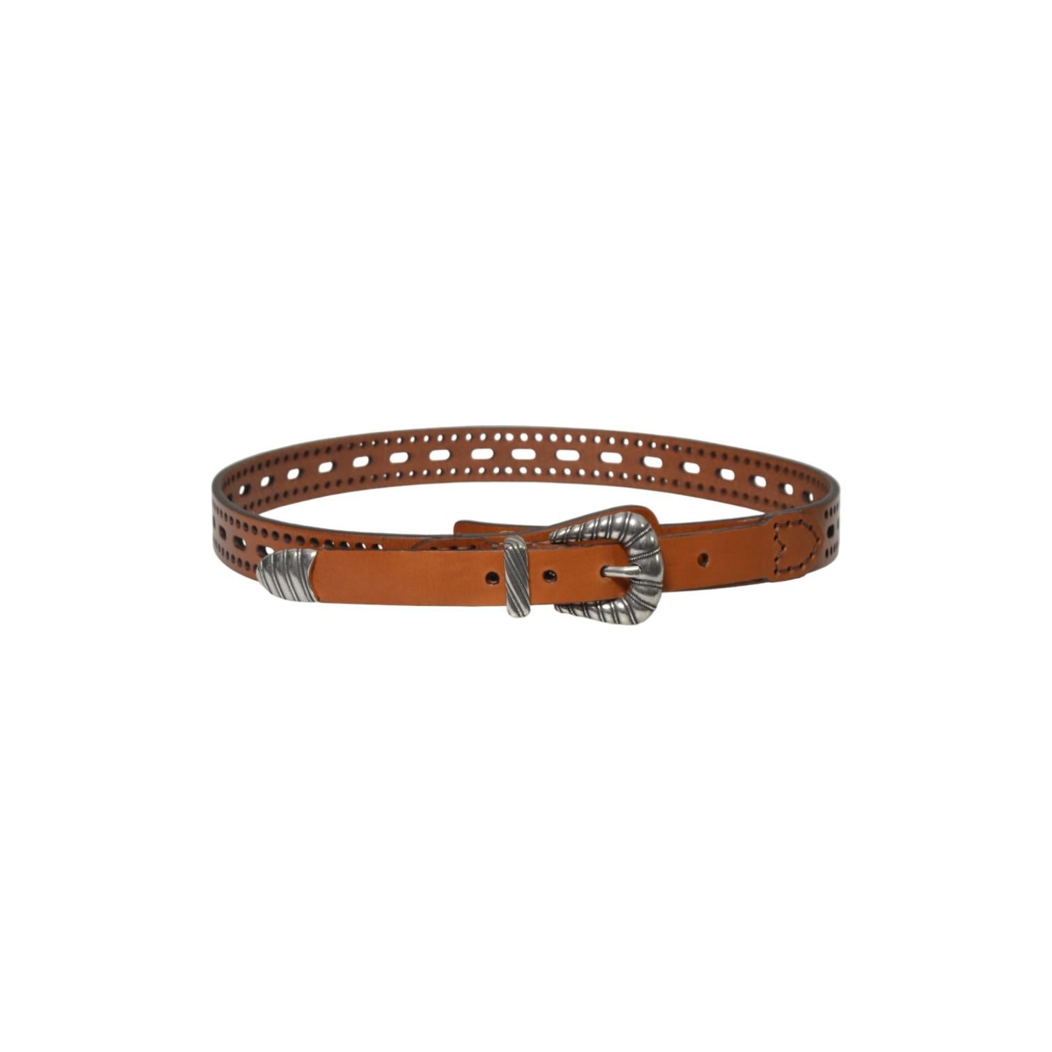 belt perforated leather 