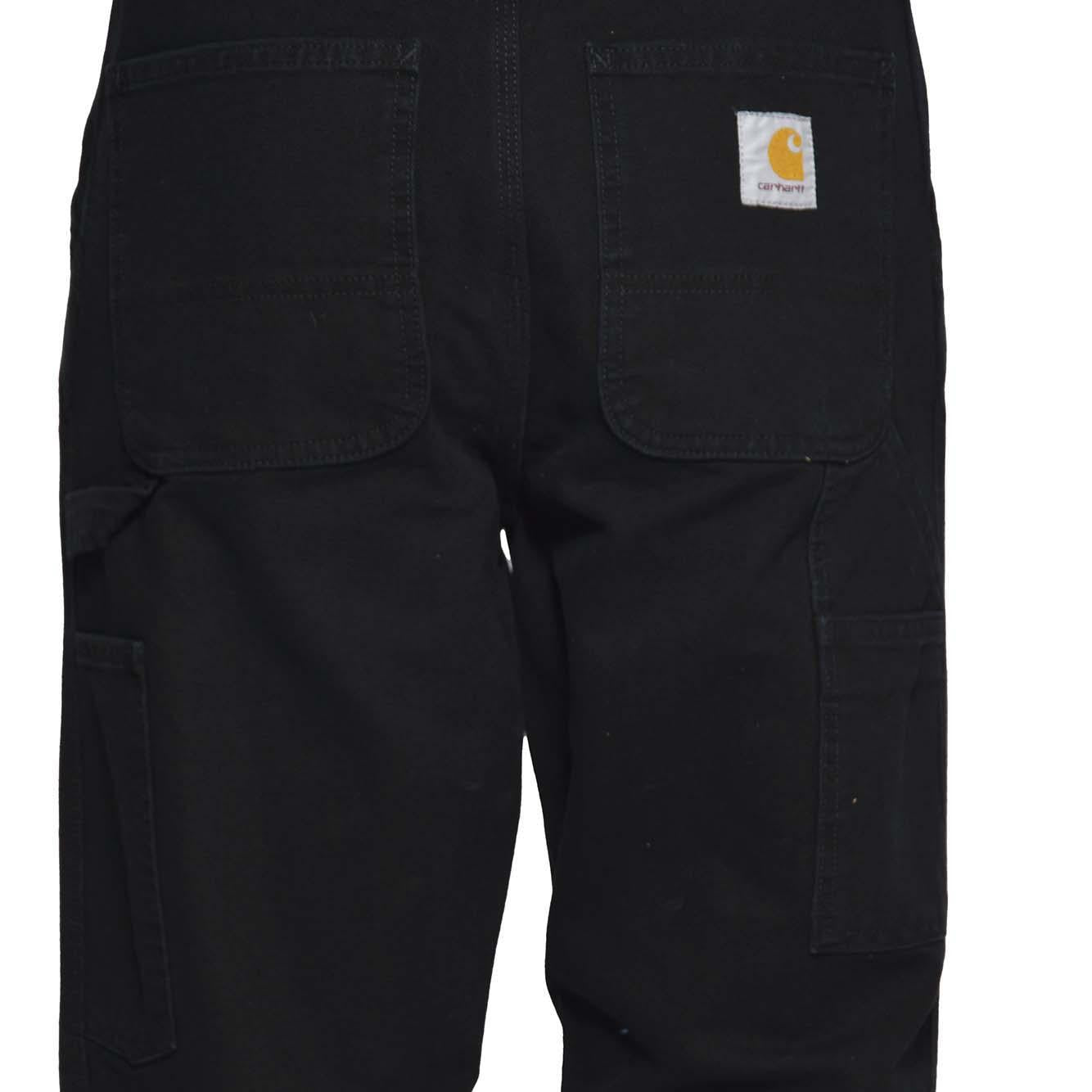 Pantalone Single Knee in cotone nero aged Carhartt Wip 
