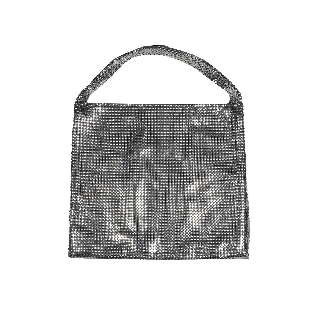 Borsa a mano Pixel media in maglia metallica argento Rabanne 