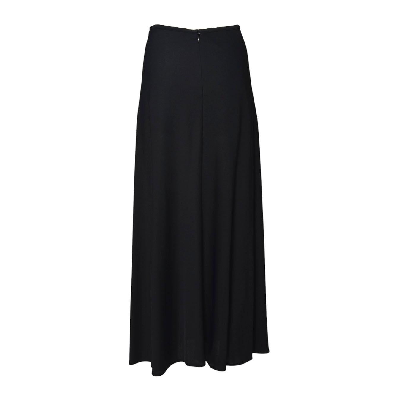 Gonna midi in crêpe di viscosa fluida nera Jil Sander 