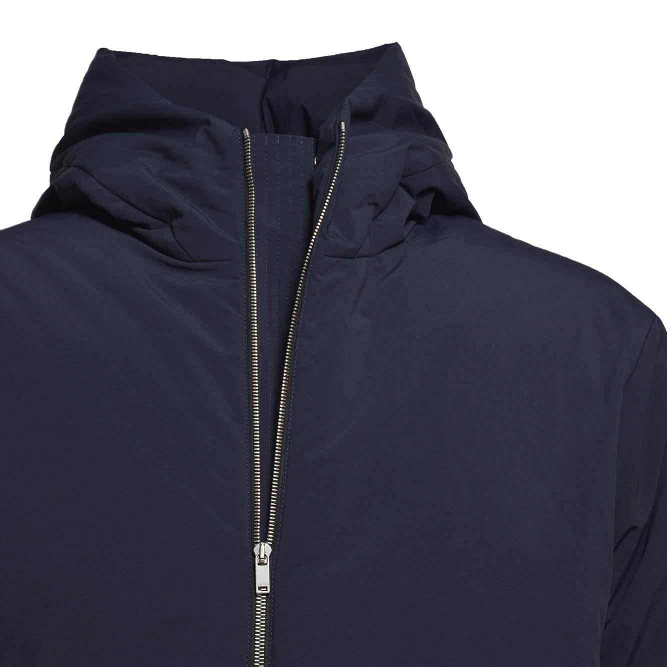 Piumino over con cappuccio blu notte Jil Sander 