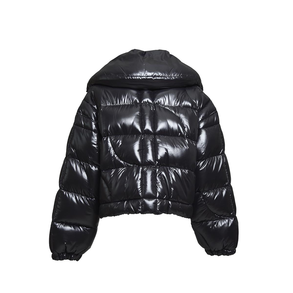Piumino cropped in nylon nero Patou 