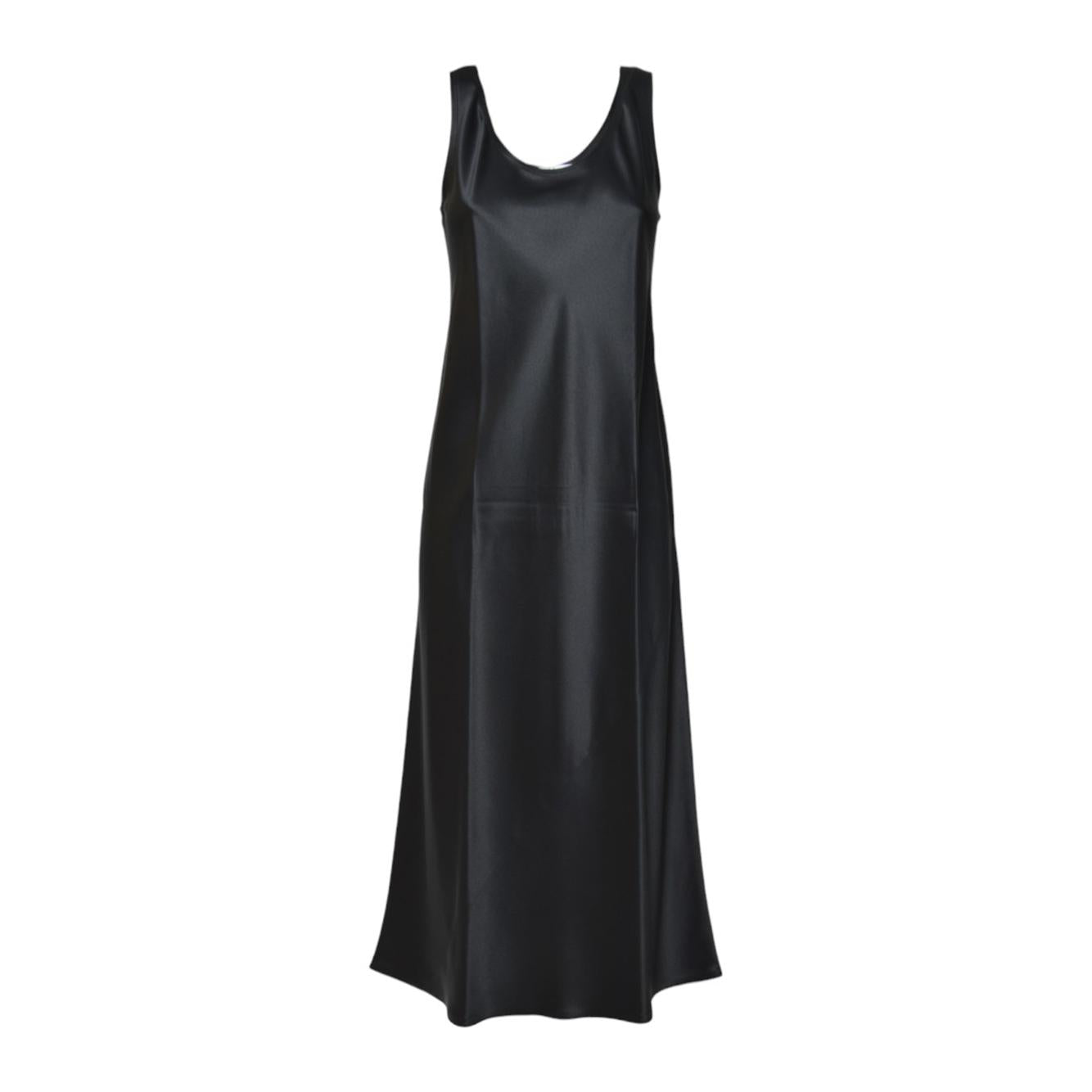 Abito Banjo in raso di seta nero Max Mara 