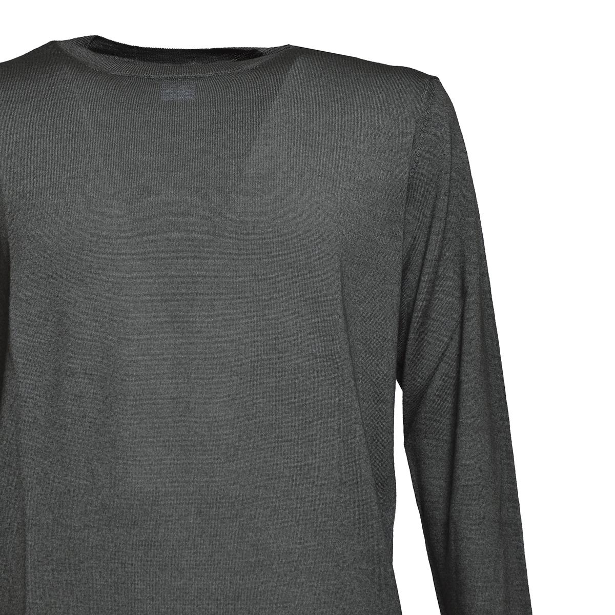 Pullover girocollo in lana grigio scuro Aspesi 