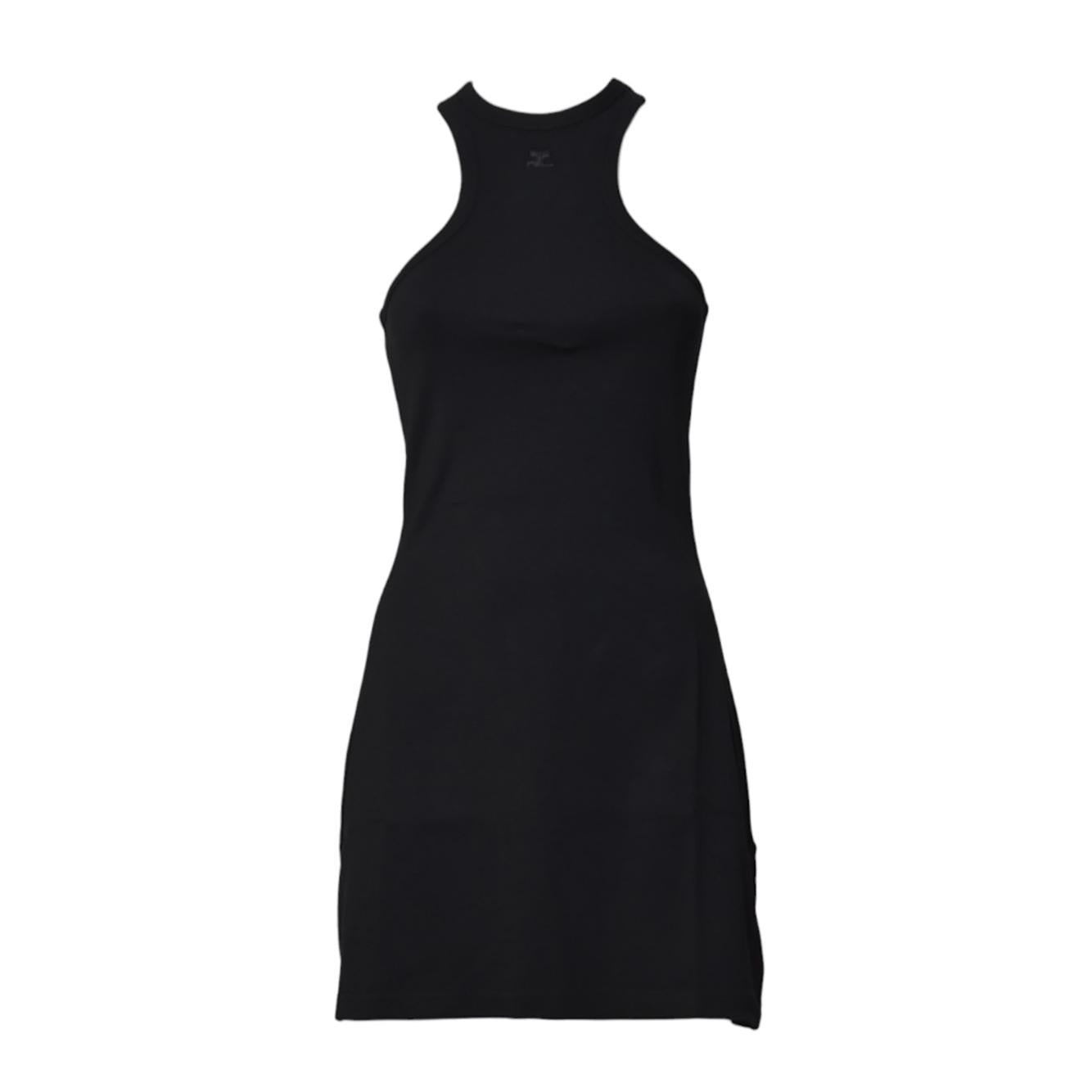Mini abto Contrast Scuba in cotone nero Courrèges 