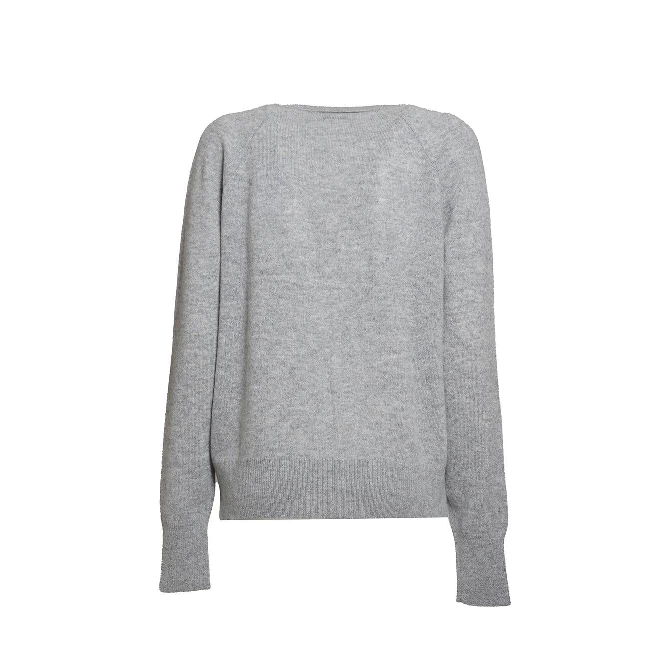 Pullover Madalene scollo a V in cashmere grigio Equipment 