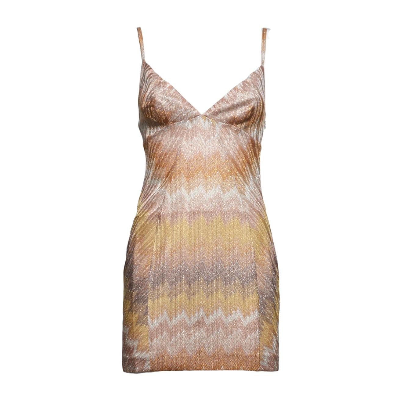 sleeveless short dress gold tones 