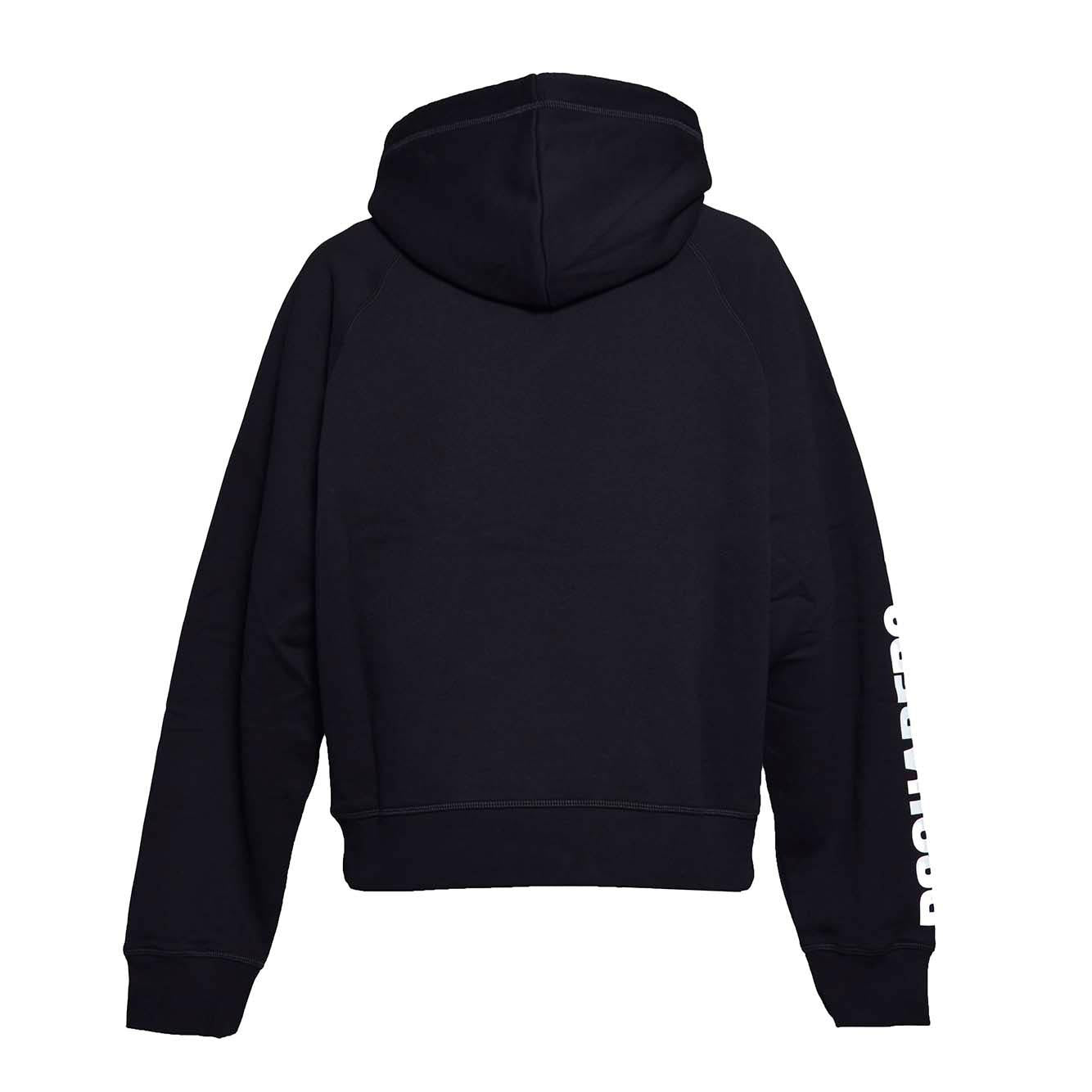 Felpa Cipro Raglan con cappuccio in cotone nero Dsquared2 