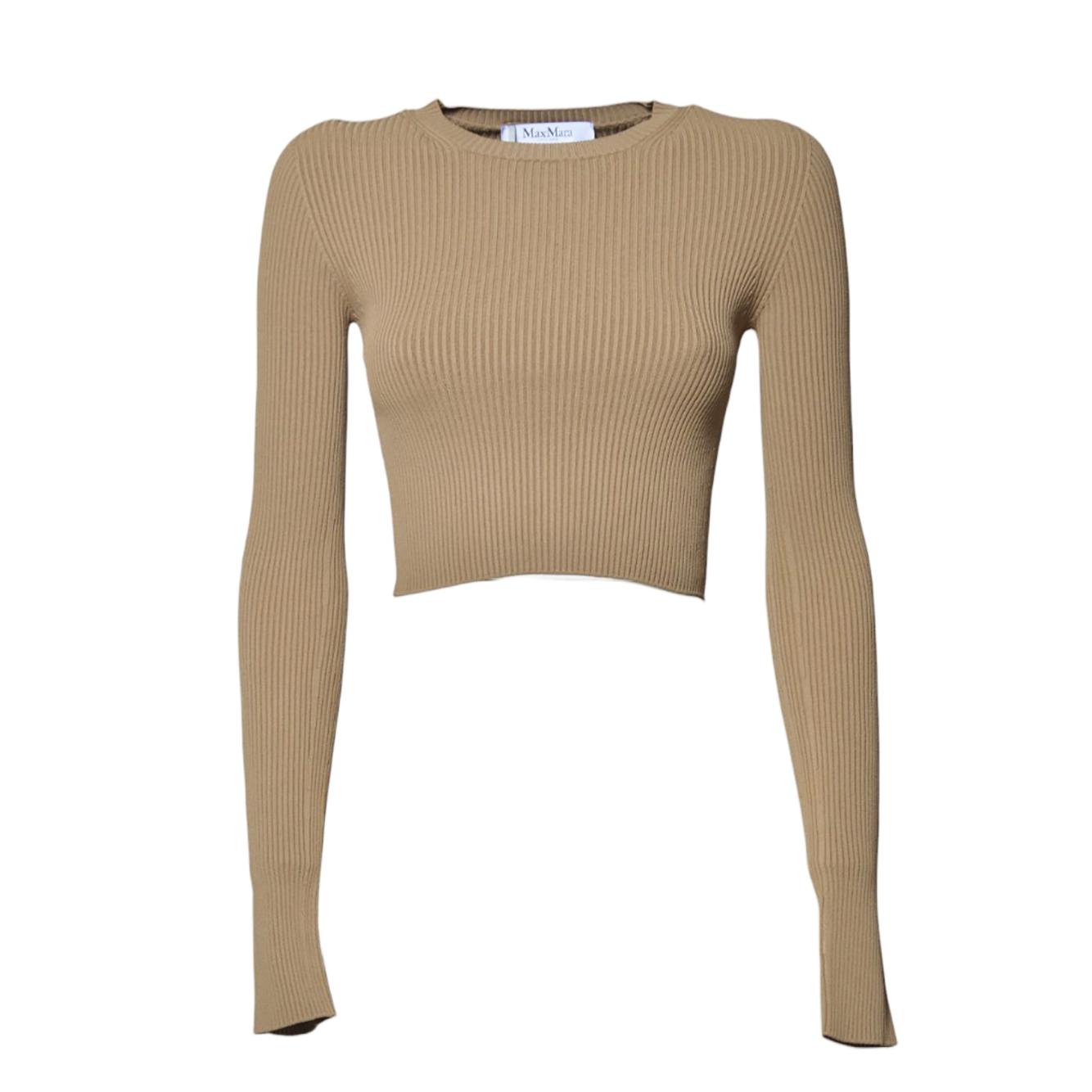 Maglia Arcella123 crop in viscosa crêpe marrone Max Mara 