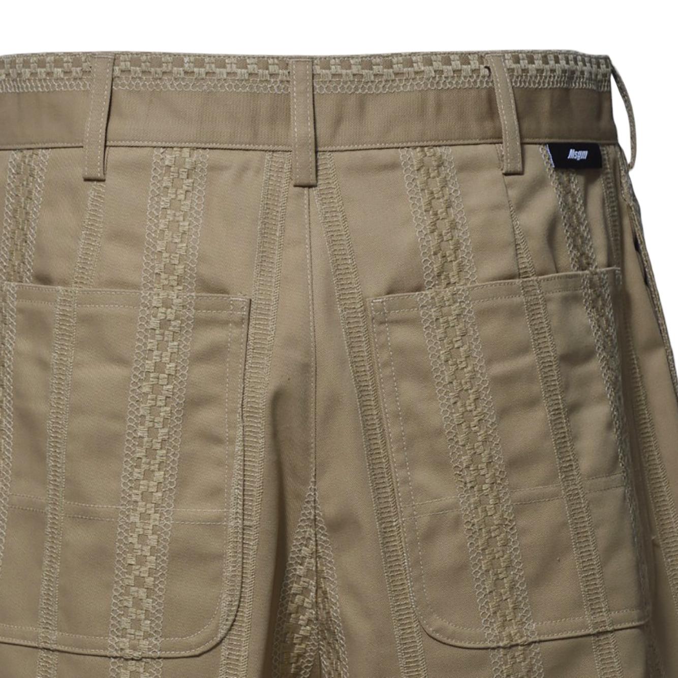 Bermuda in cotone cammello con ricami MSGM 