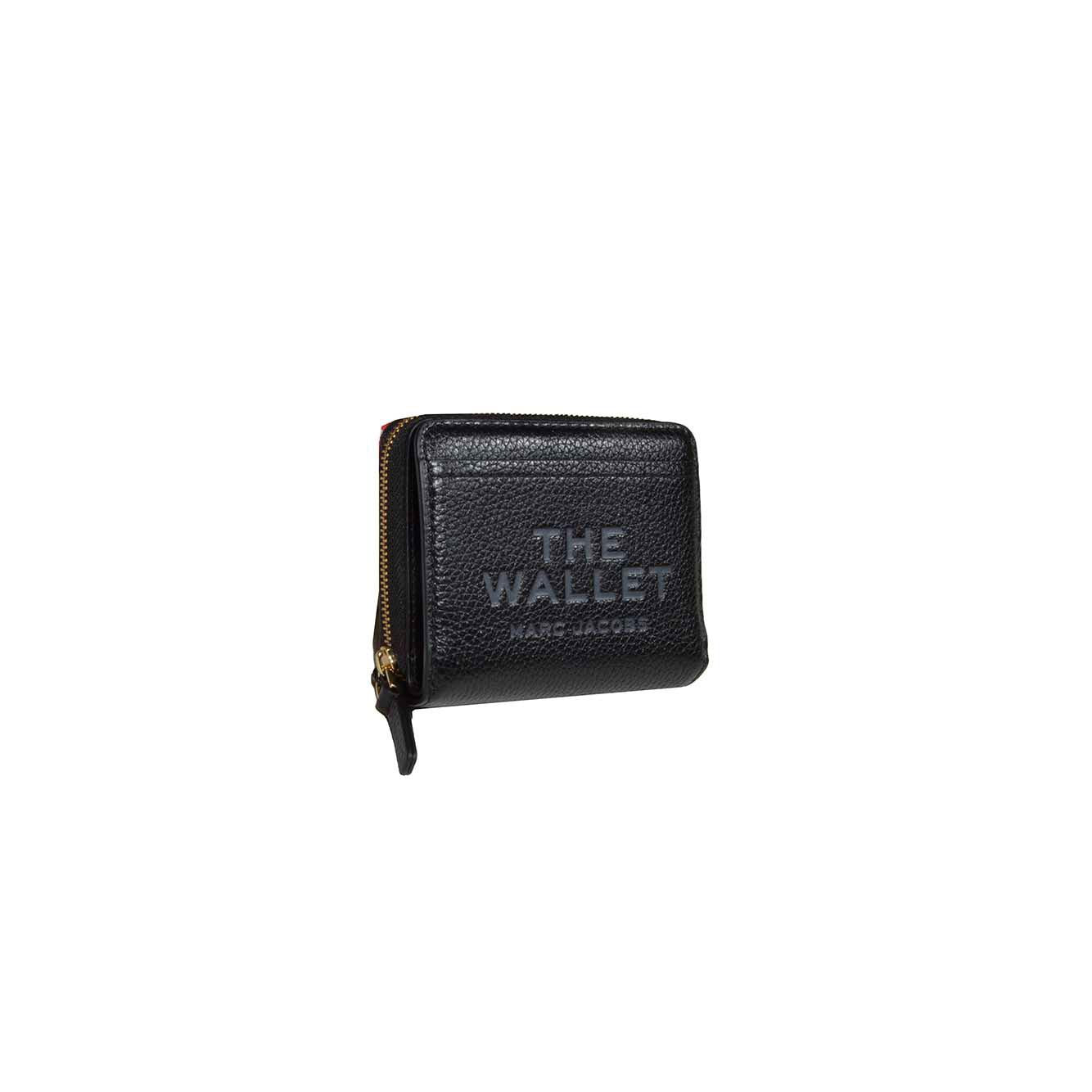 Portafoglio Mini Compact in pelle nera Marc Jacobs 