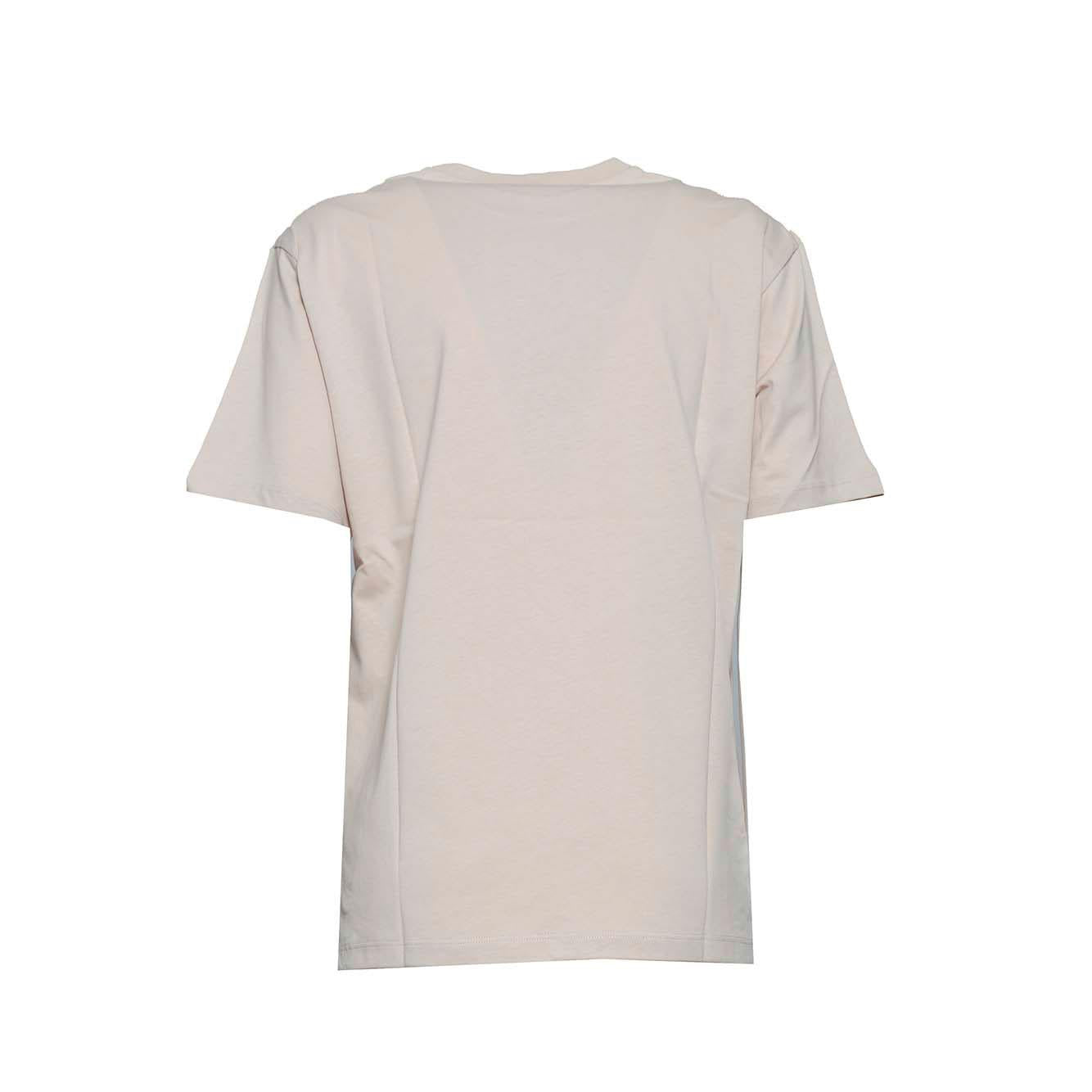 T-shirt in cotone beige con tasca MSGM Junior 