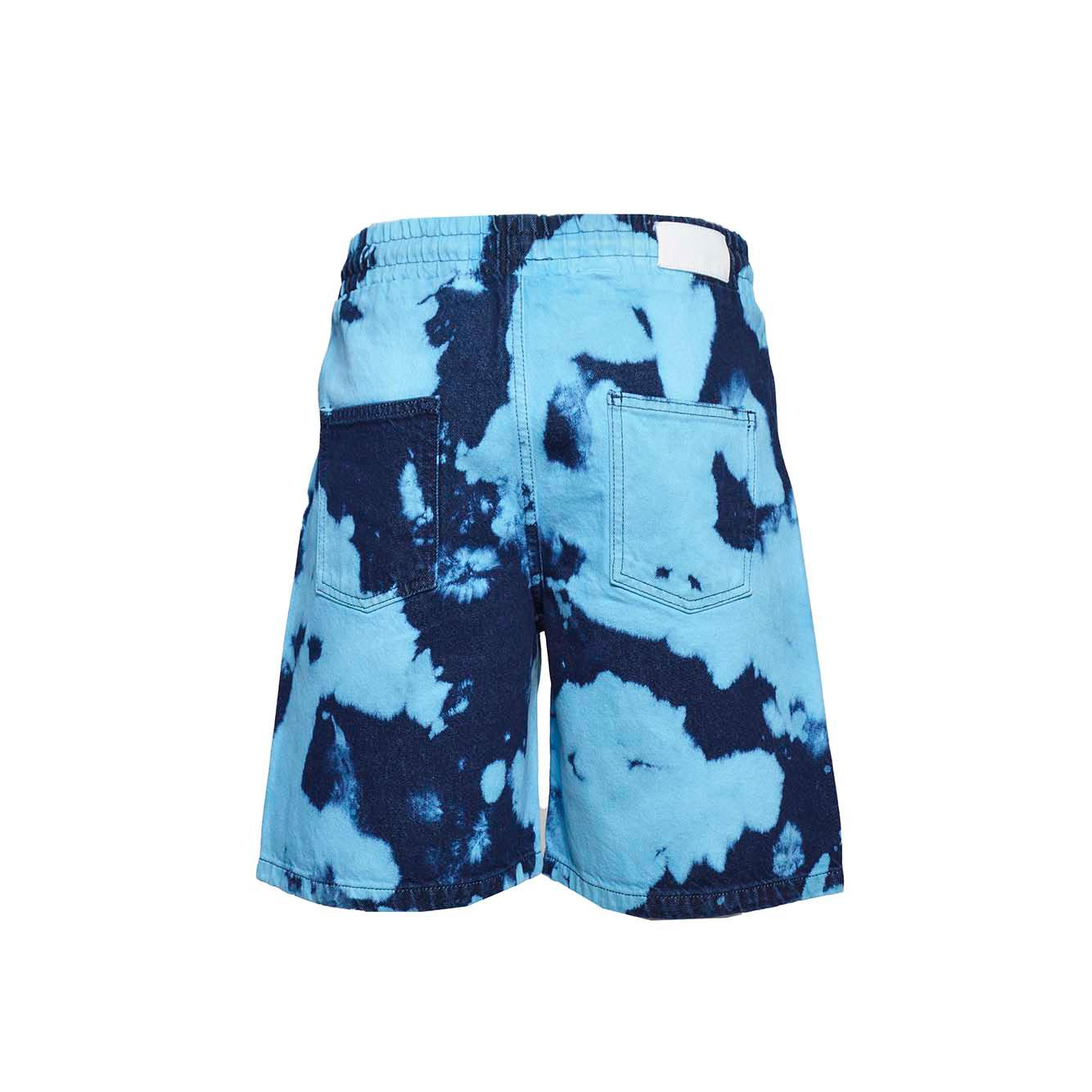 Bermuda in denim blu stampa overdyed MSGM Junior 