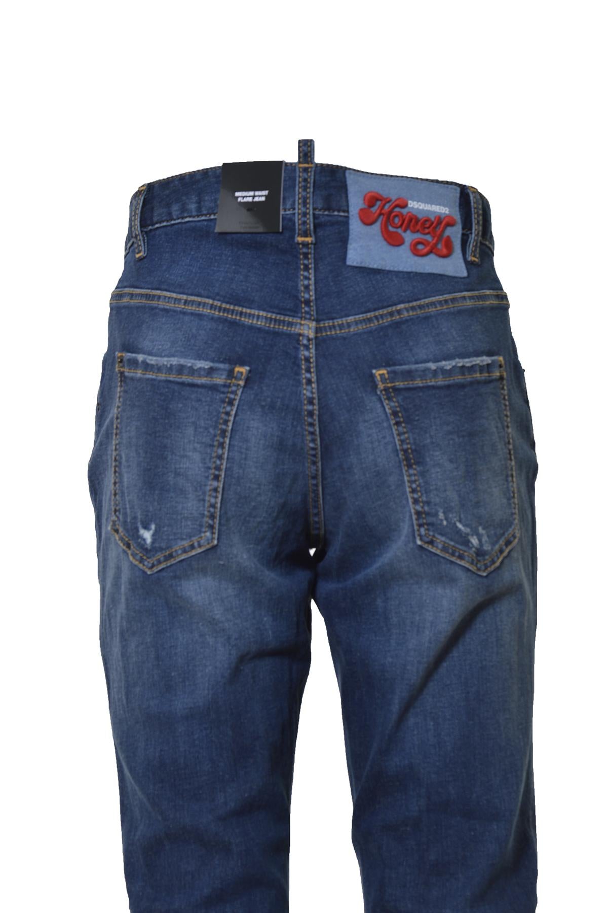 Jeans Medium Waist Flare in denim blu Dsquared2 