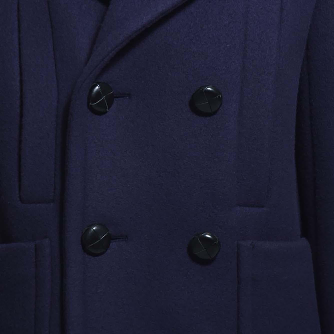 Cappotto corto in lana vergine blu Lanvin 