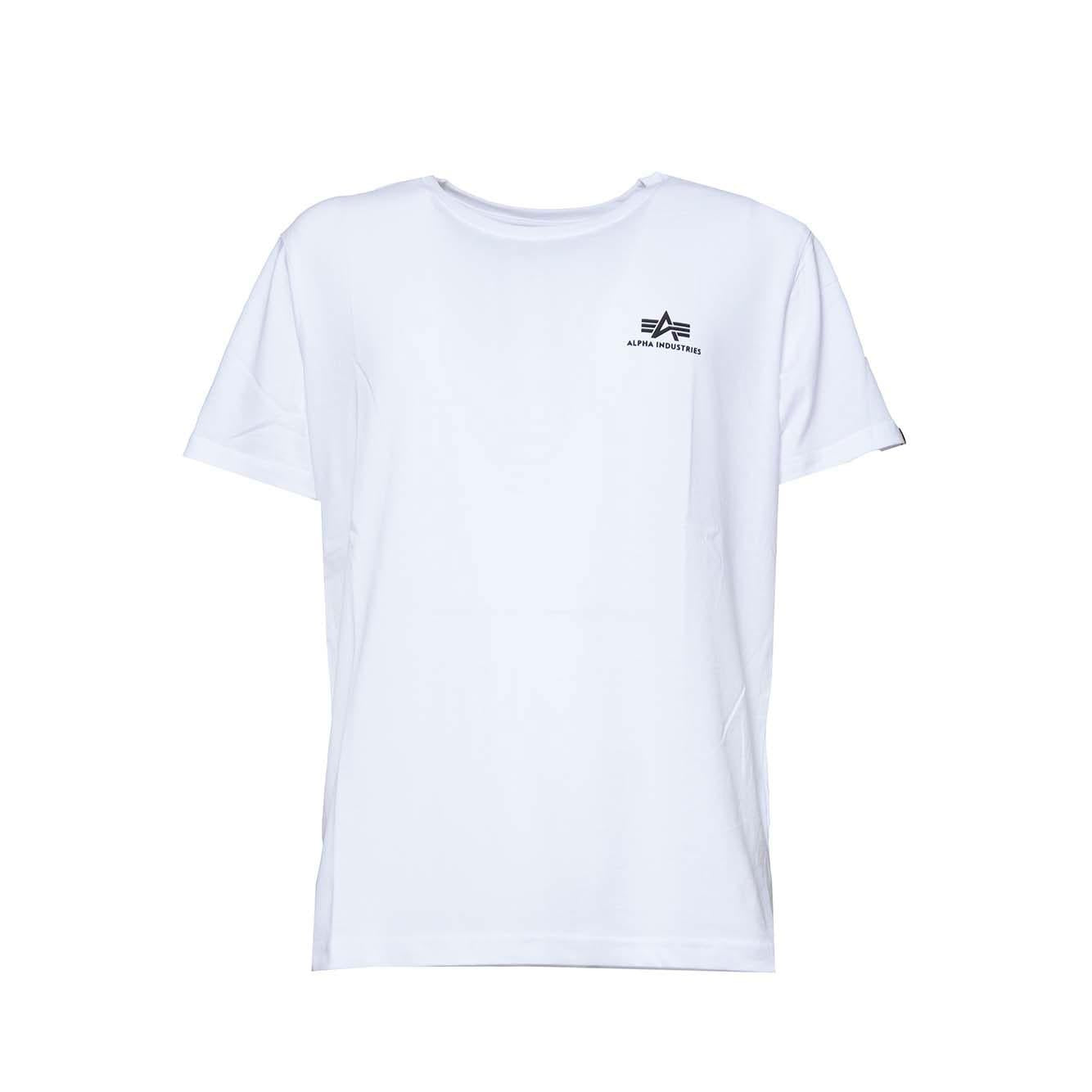 T-shirt Basic Small Logo in cotone bianco Alpha Industries 