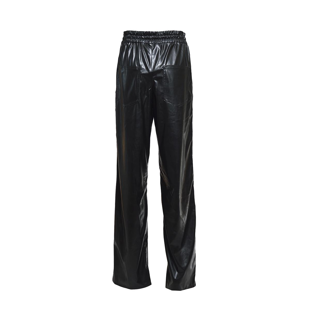 Pantalone dritto Brina in similpelle nero Isabel Marant Etòile 