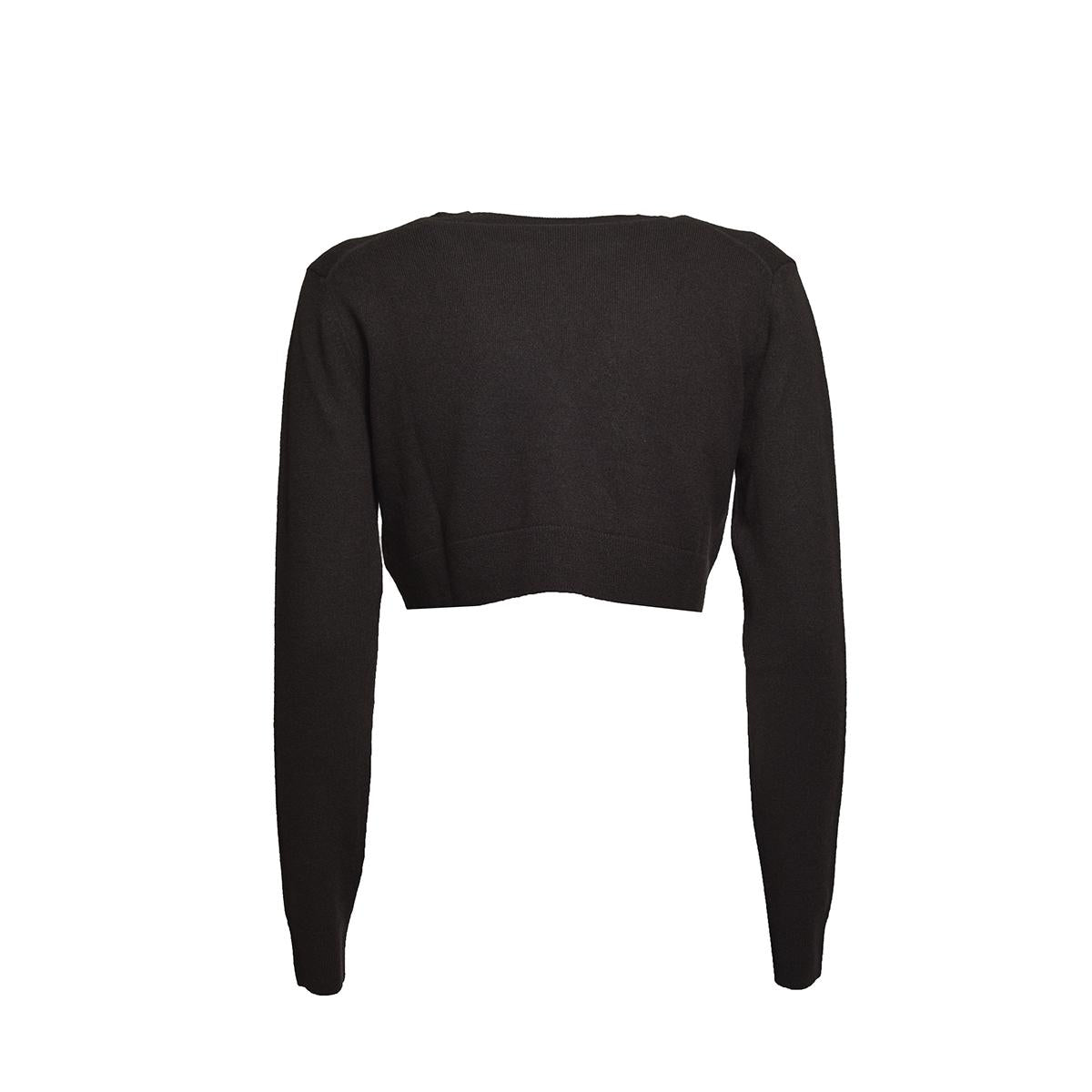 Pullover cropped in lana e cashmere cioccolato Patou 