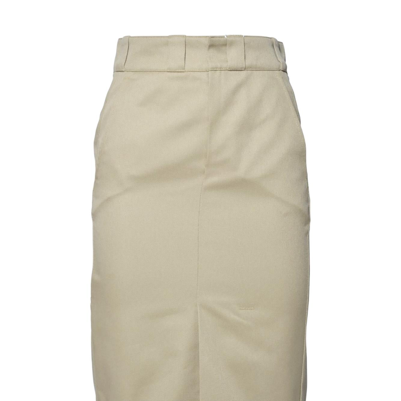Gonna midi in twill di cotone beige Maison Margiela 