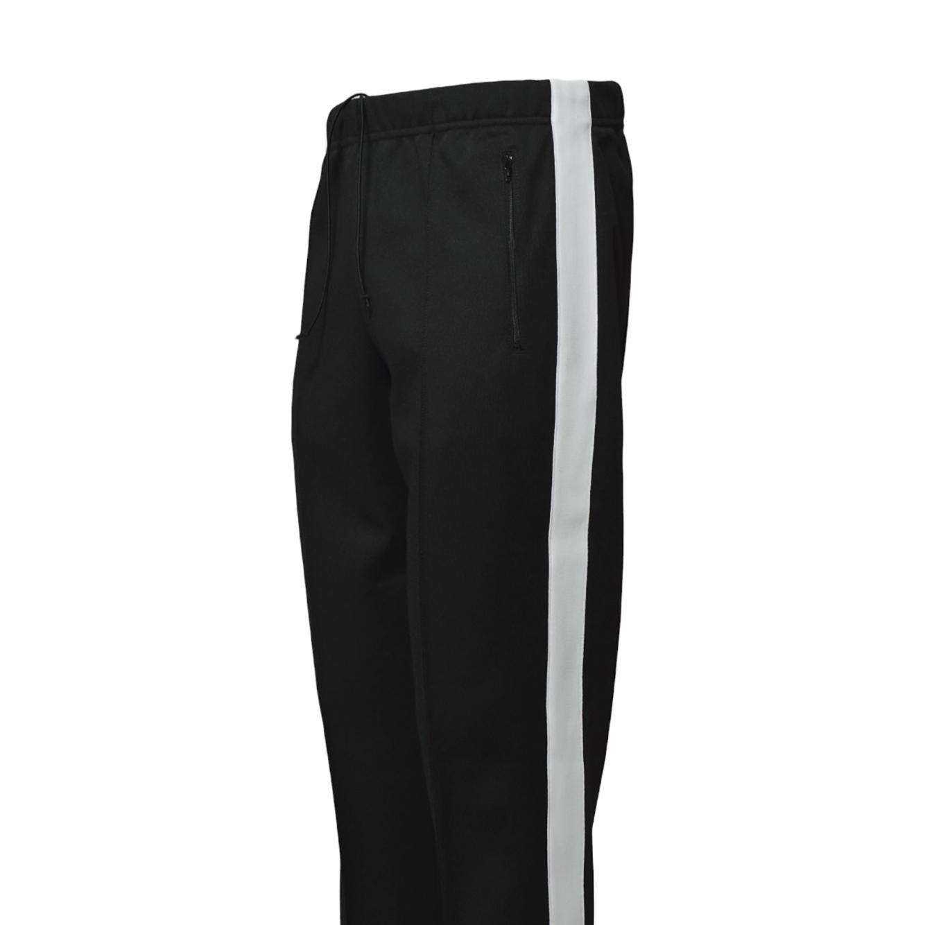 Pantalone sportivo in jersey nero con banda laterale Maison Margiela 