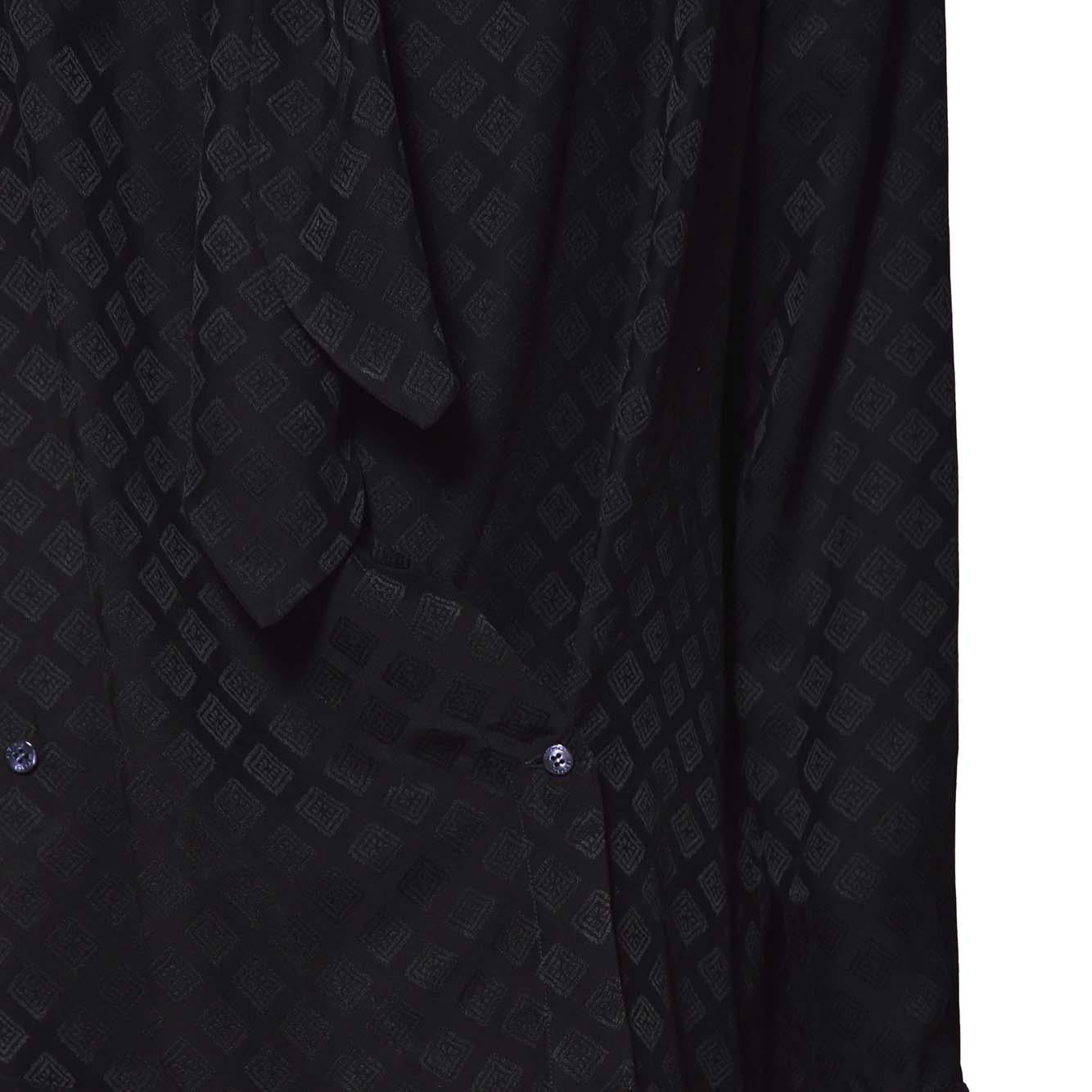 Camicia a foulard in seta jacquard nera Etro 