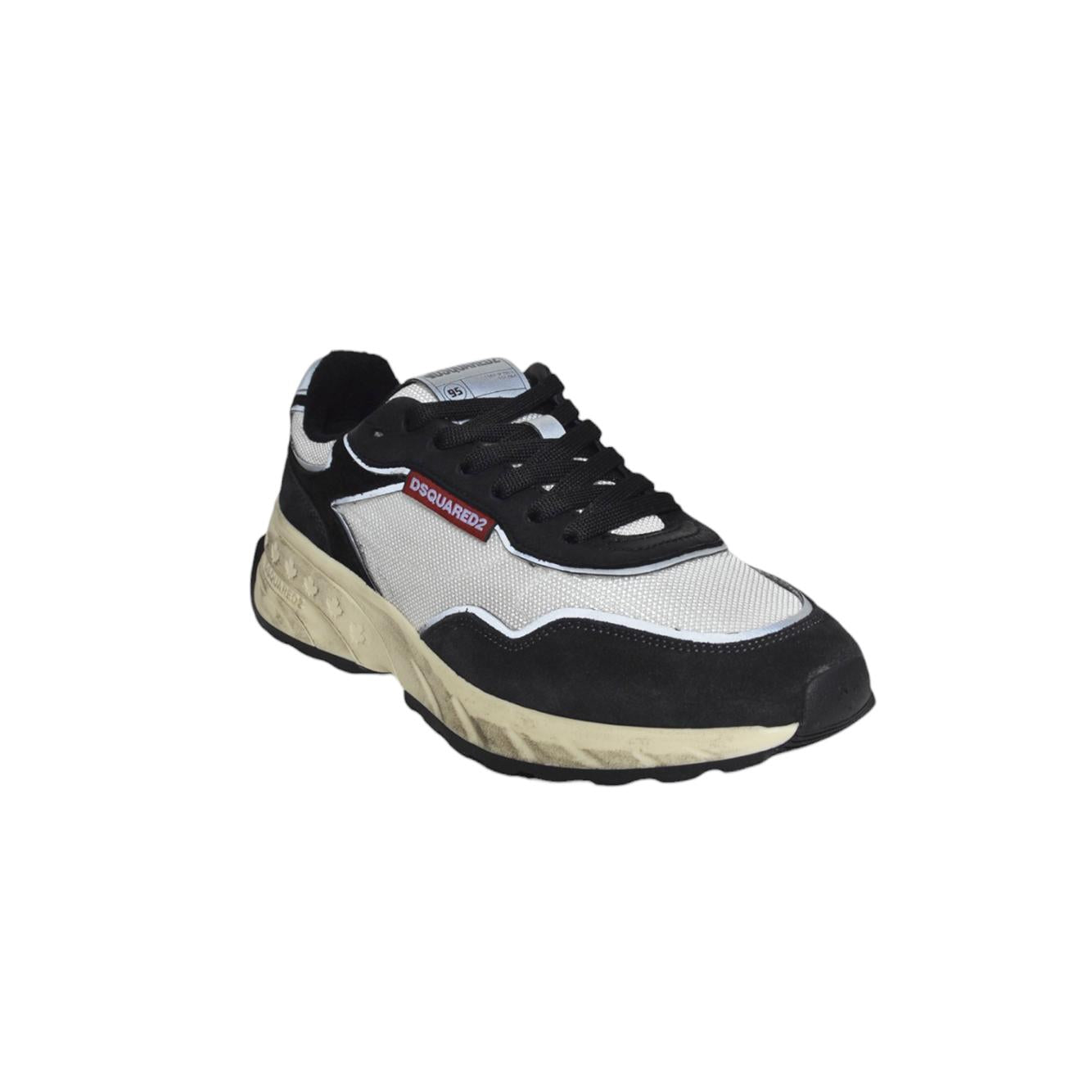 Sneakers Sprinter in pelle nera Dsquared2 