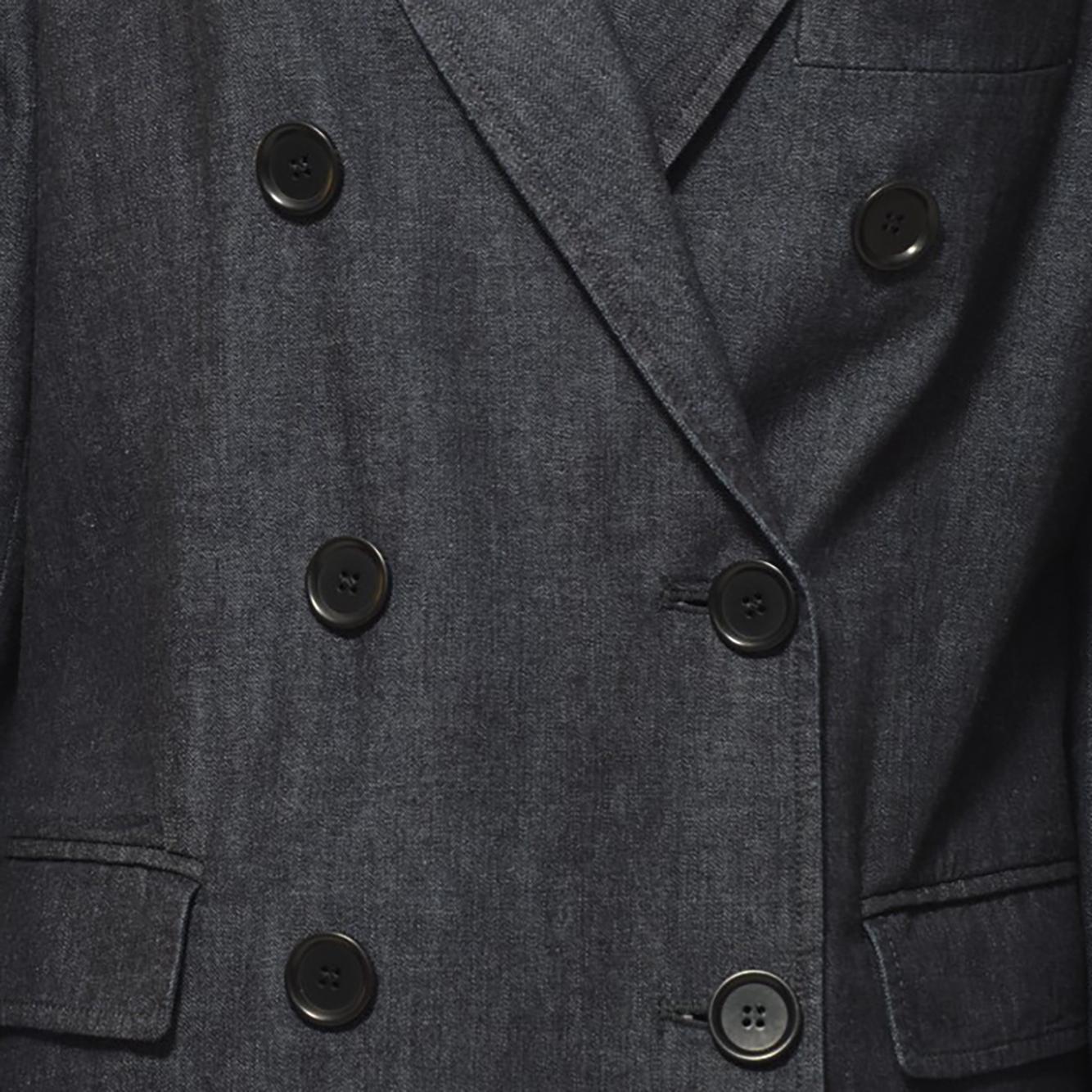 Giacca doppiopetto in denim blu Aspesi 