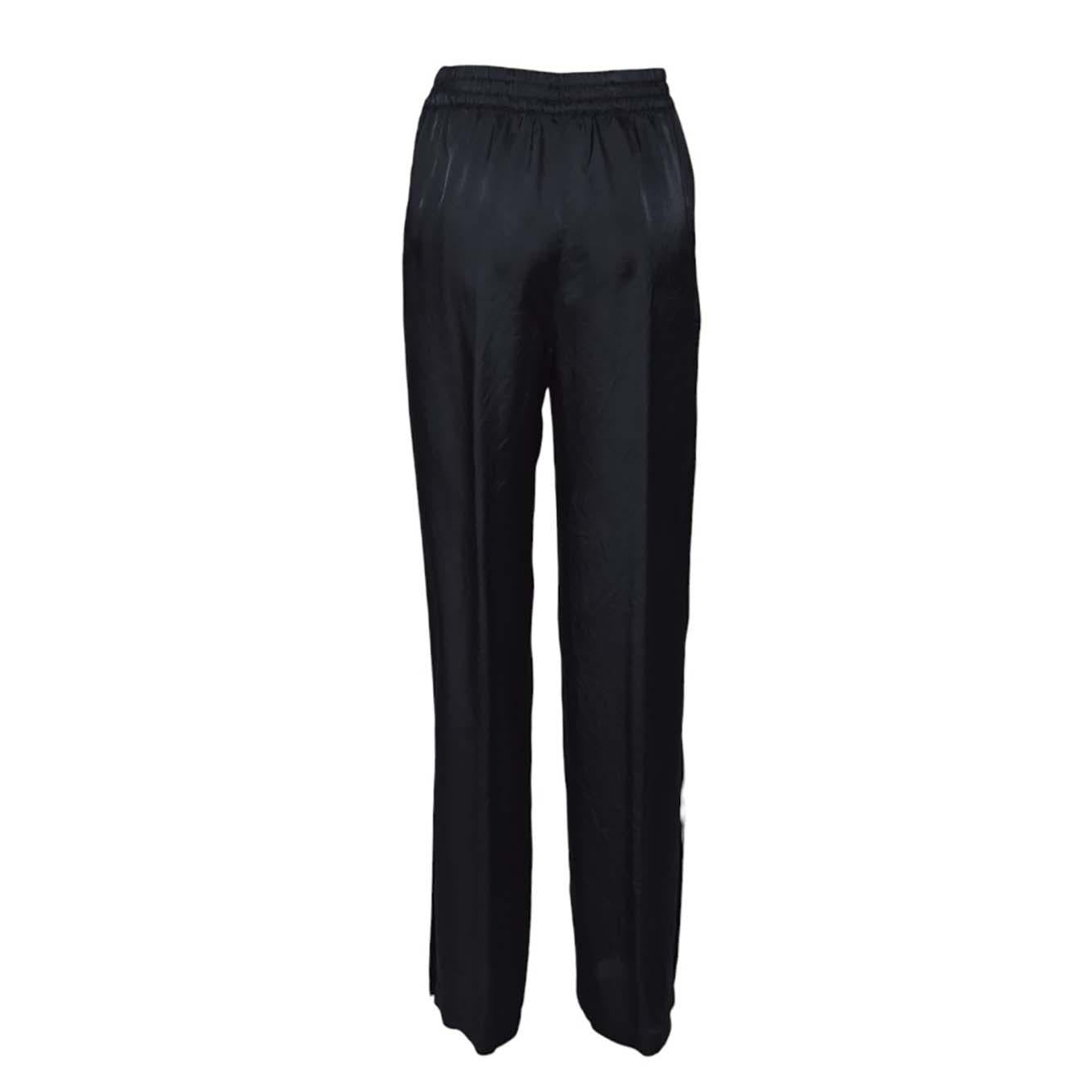 Pantalone in saglia di viscosa blu Aspesi 