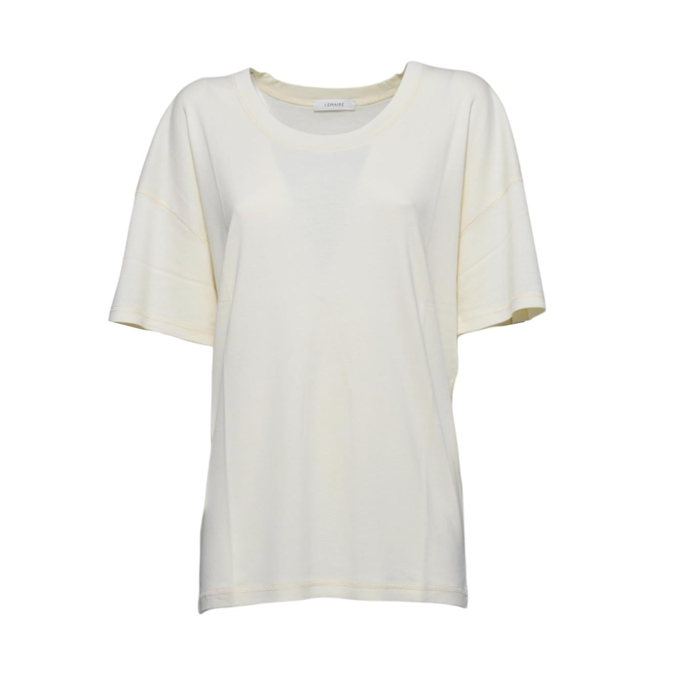 T-shirt in cotone jersey panna Lemaire 