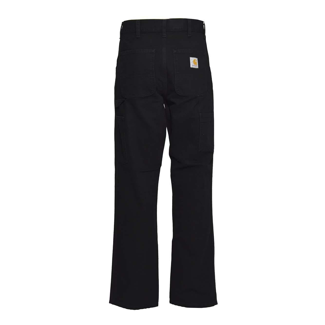 Pantalone Single Knee in cotone nero aged Carhartt Wip 
