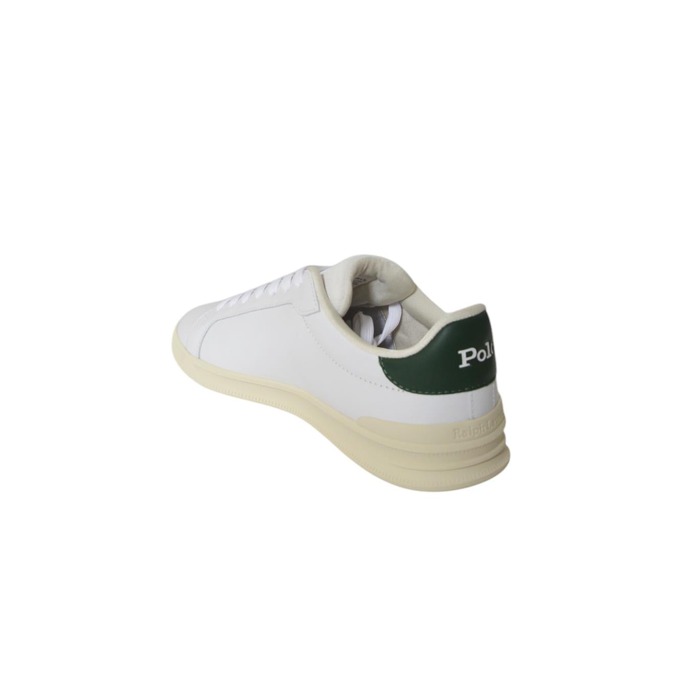 Sneaker Heritage Court II in cuoio nappa bianca Ralph Lauren 