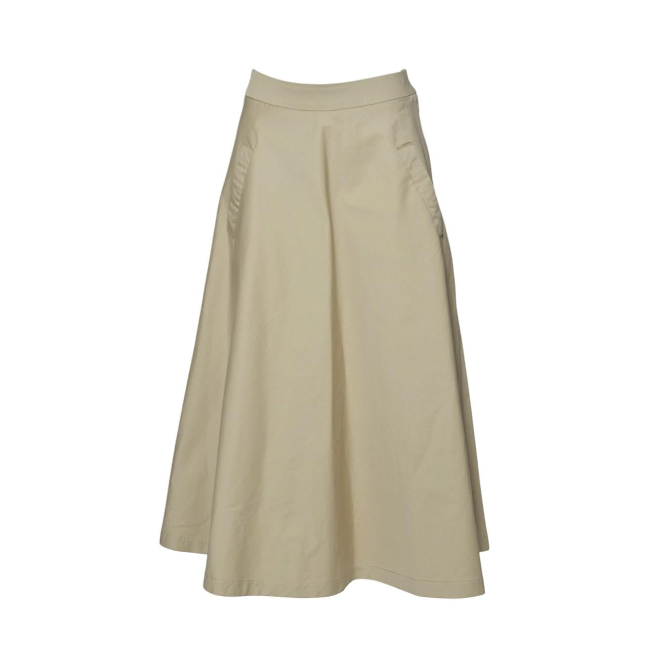 Gonna Audrey midi in cotone beige Room52 