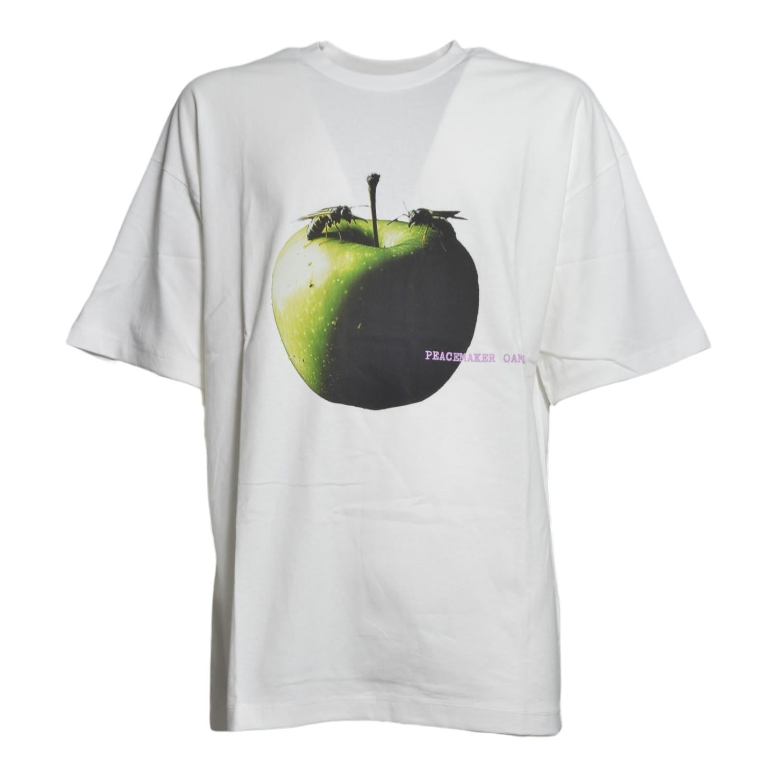 oversize tee apple print 