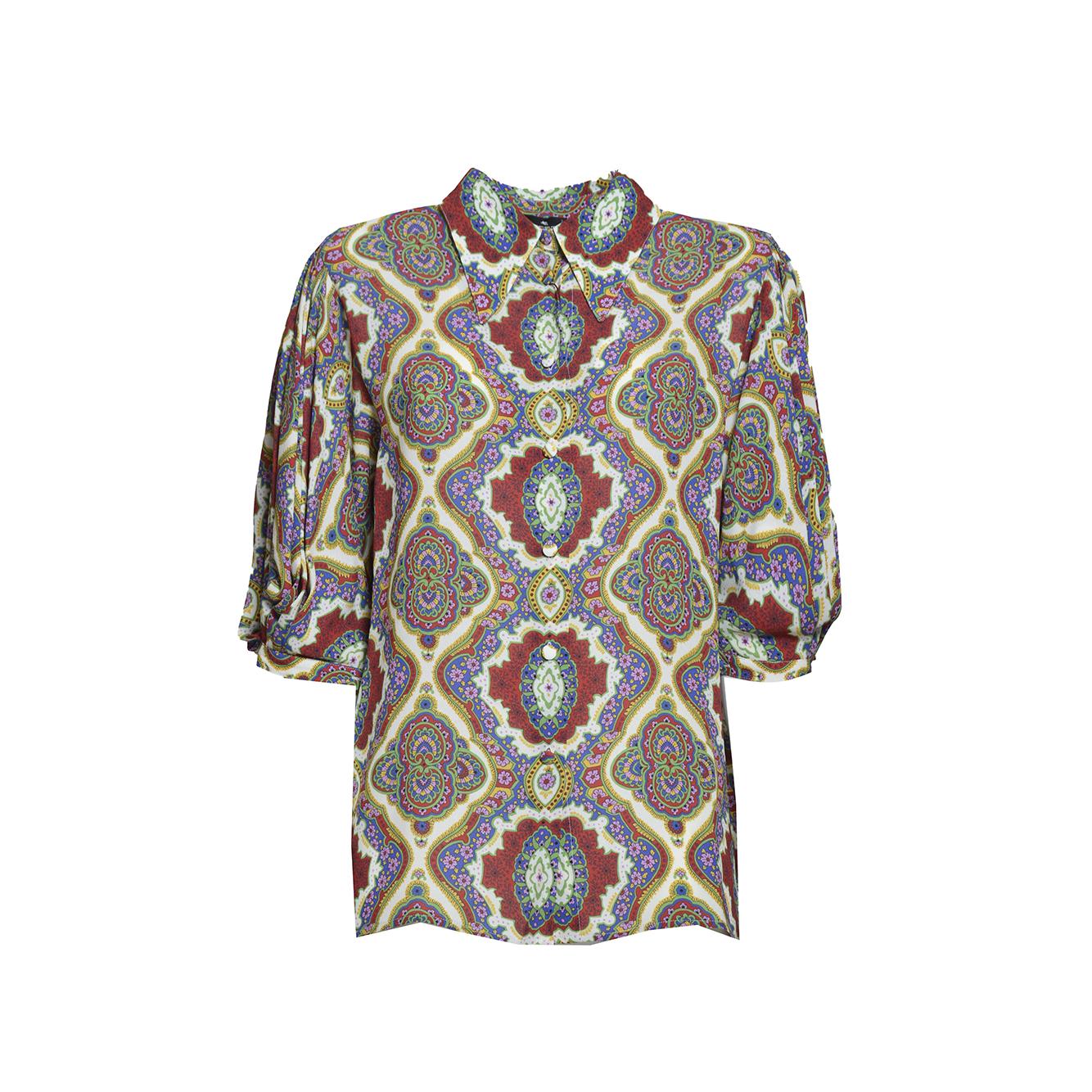 Blusa in viscosa multicolore stampa medaglioni Etro 