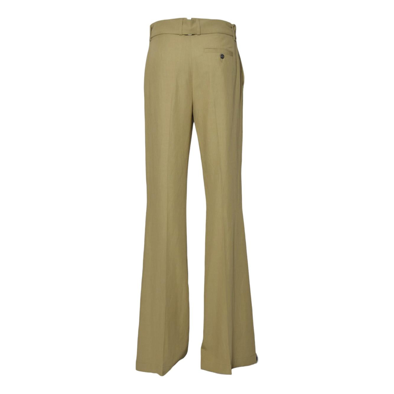 Pantalone Bianca in viscosa e lino senape Room52 