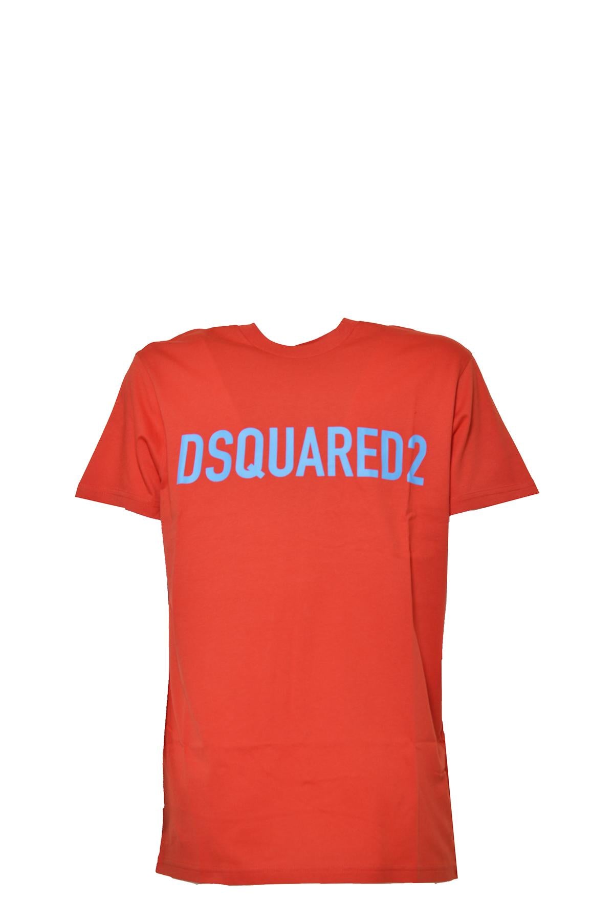 T-shirt Relax in cotone rosso con stampa Dsquared2 Junior 