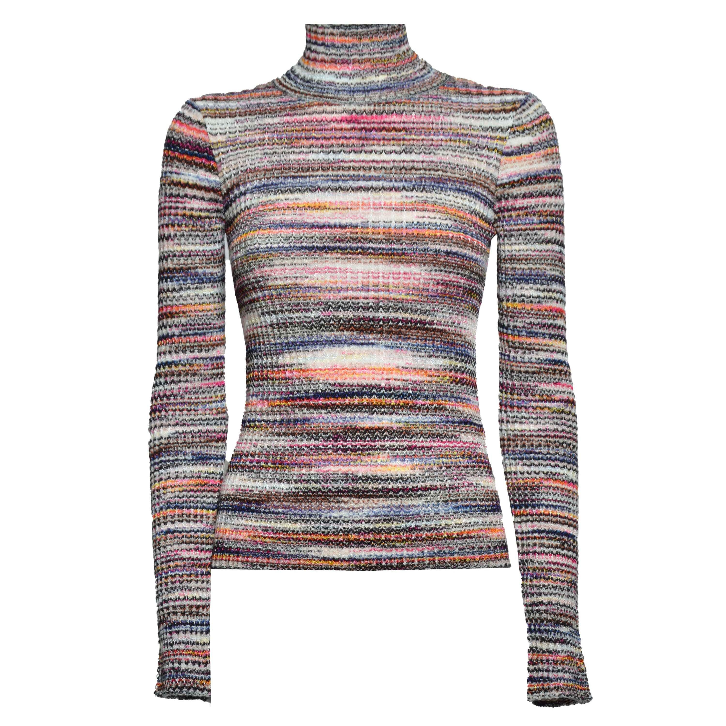 Lupetto in viscosa e lana a costine multicolore Missoni 