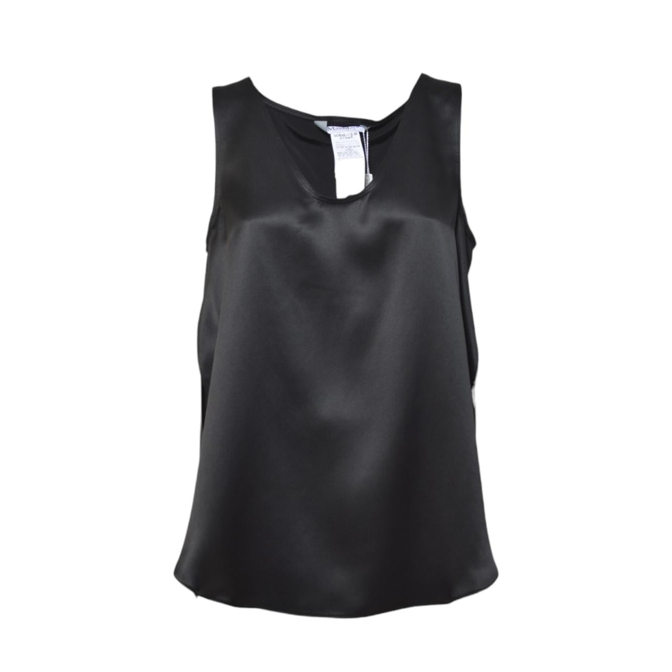 Top Filly in raso di seta nero Max Mara 