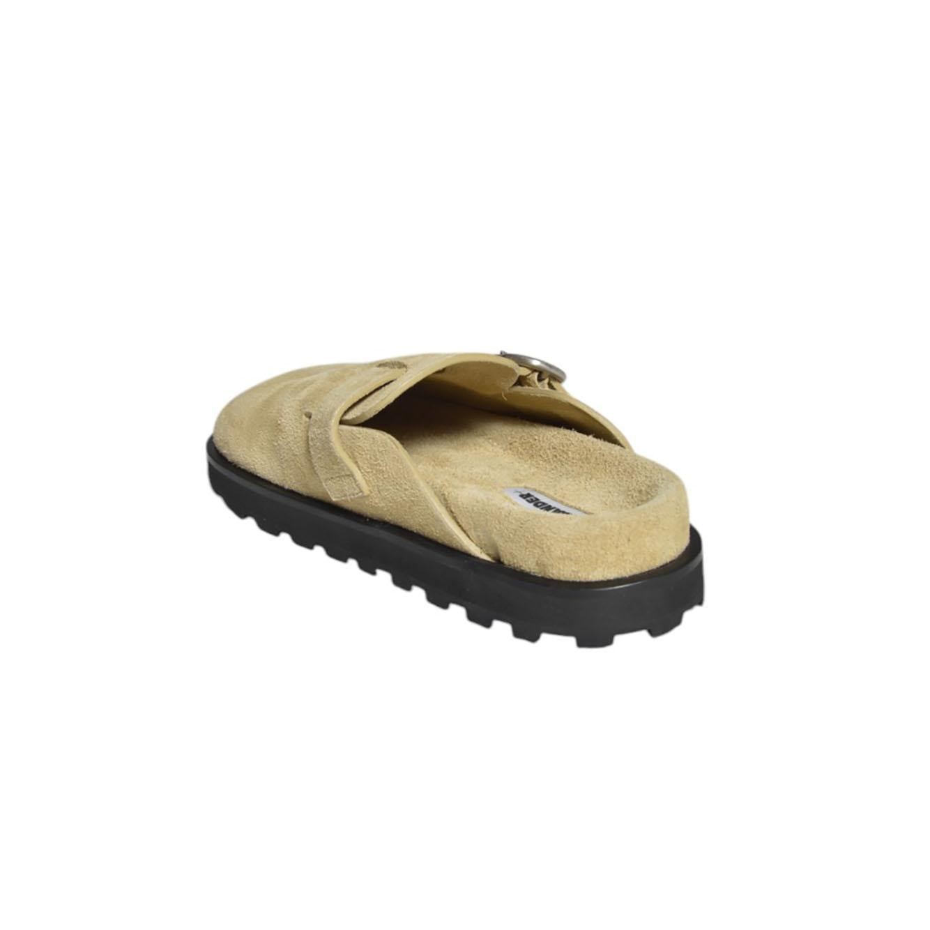 Sabot flat in pelle scamosciata cammello Jil Sander 